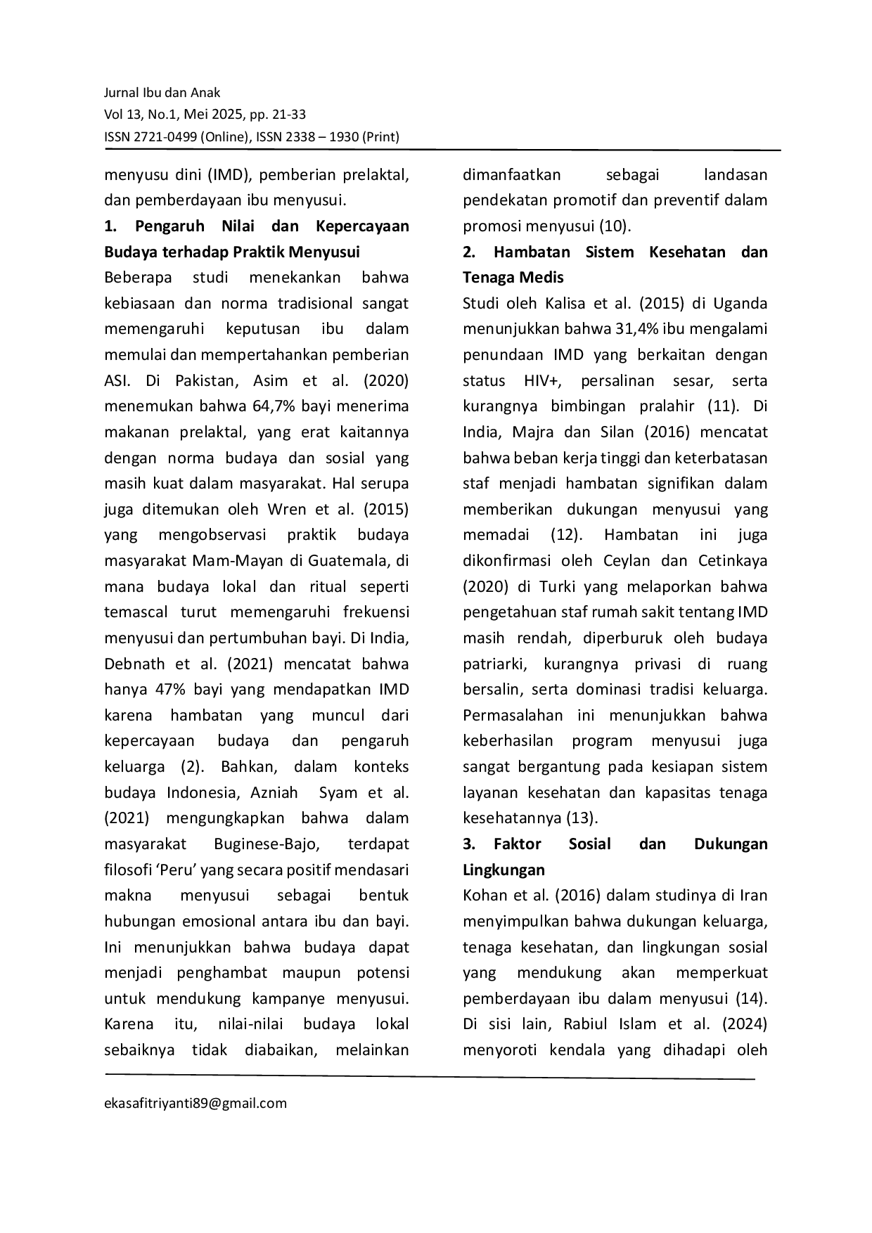 JURIS Socio Cultural Influence on Early Breastfeeding Initiation Systematic Literature Review