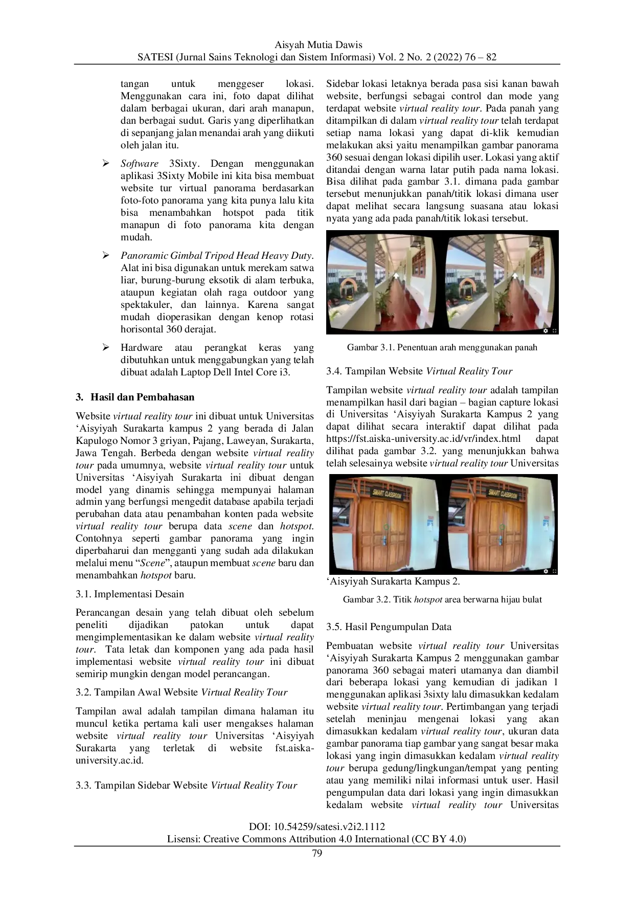 JURIS Virtual Reality Tour Sebagai Media Informasi Pengenalan Gedung Kampus 2 Universitas Aisyiyah Surakarta