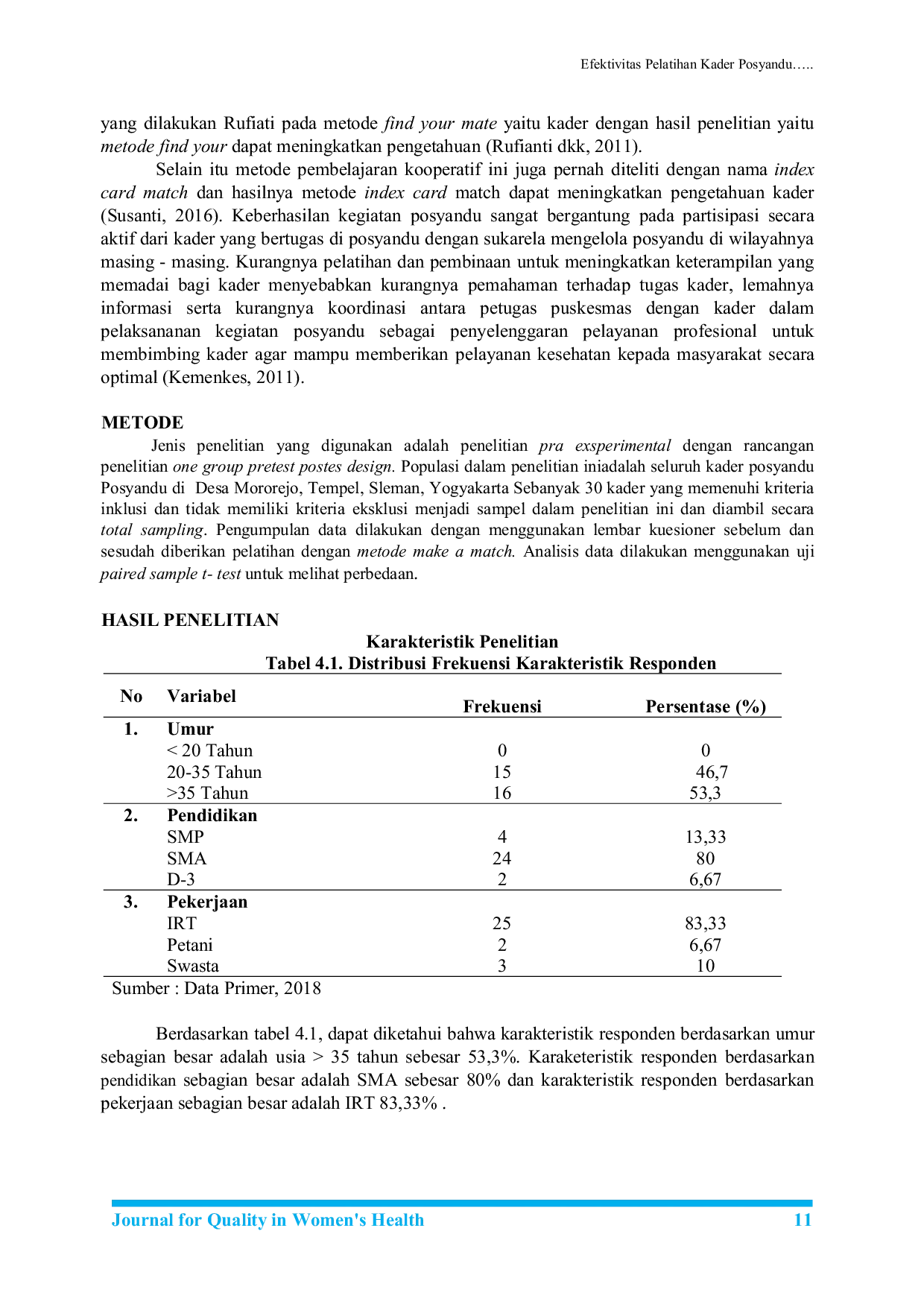 JURIS Efektivitas Pelatihan Kader Posyandu Dalam Penggunaan Buku KIA Dengan Metode Make a Match