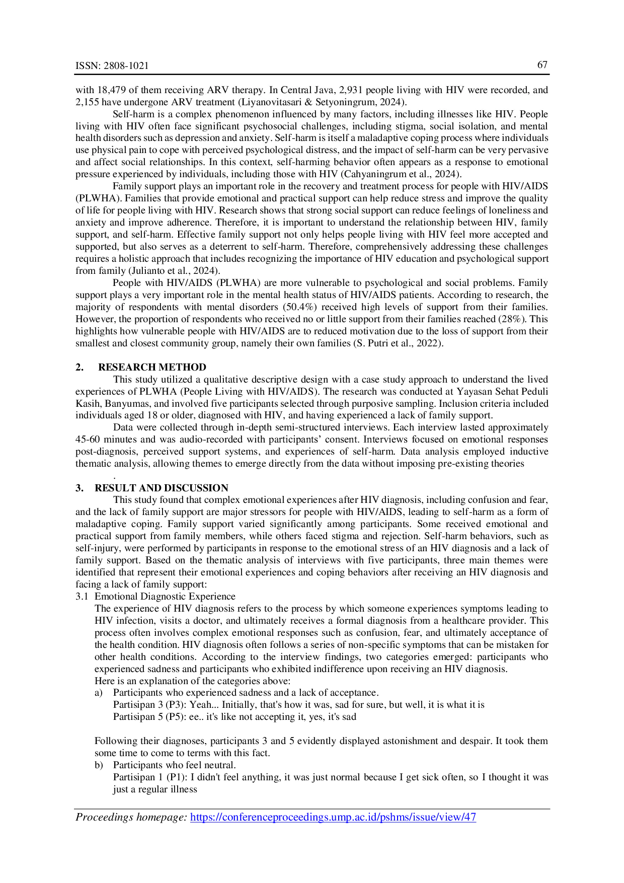 JURIS The Impact of Shocking Diagnoses and Limited Support A Qualitative Study in HIV Patients