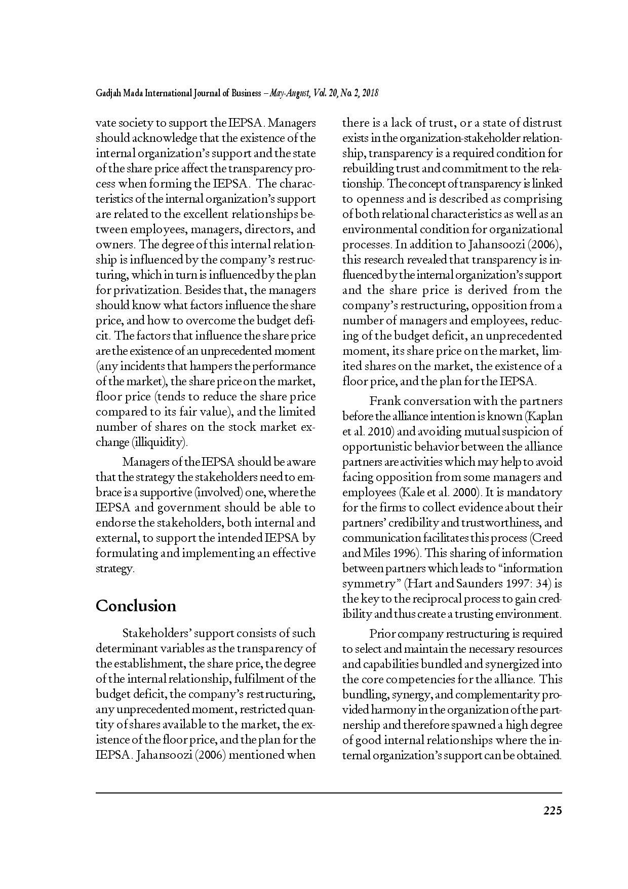 juris Exploring Stakeholders Support in an International Equity Placement Strategic Alliance