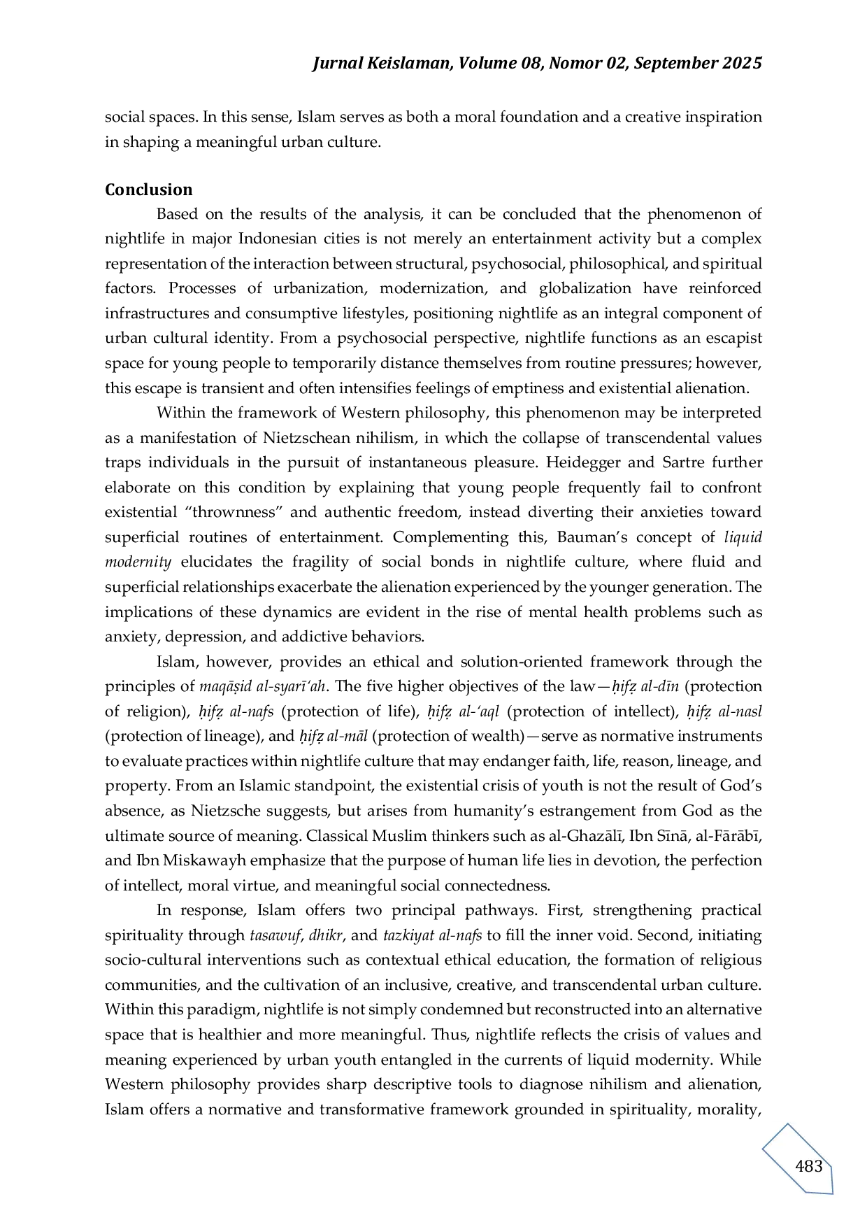 JURIS Nightlife Nihilism and The Existential Crisis of Indonesian Urban Youth An Islamic and Philosophical Analysis