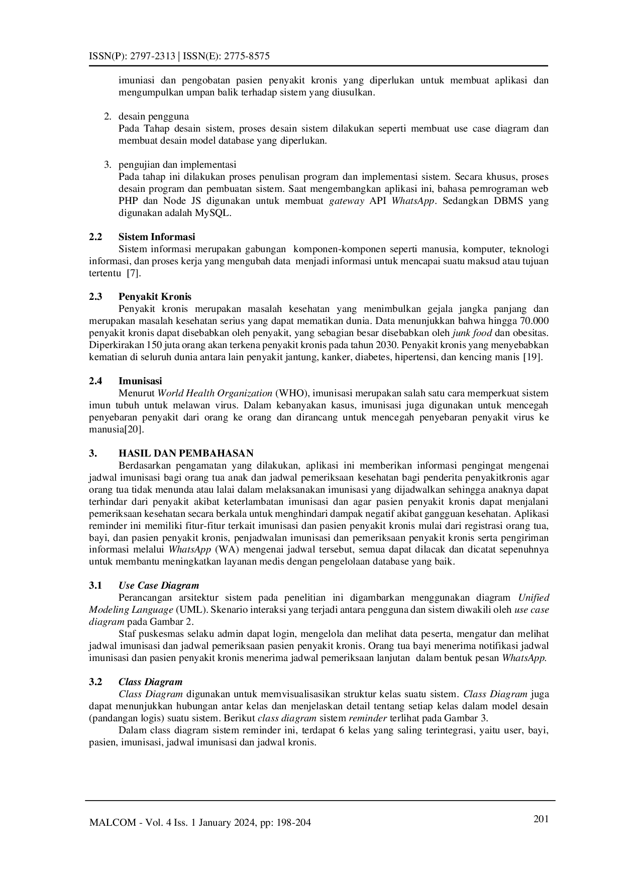 juris Sistem Informasi Reminder Pasien Penyakit Kronis dan Imunisasi Menggunakan WhatsApp Gateway