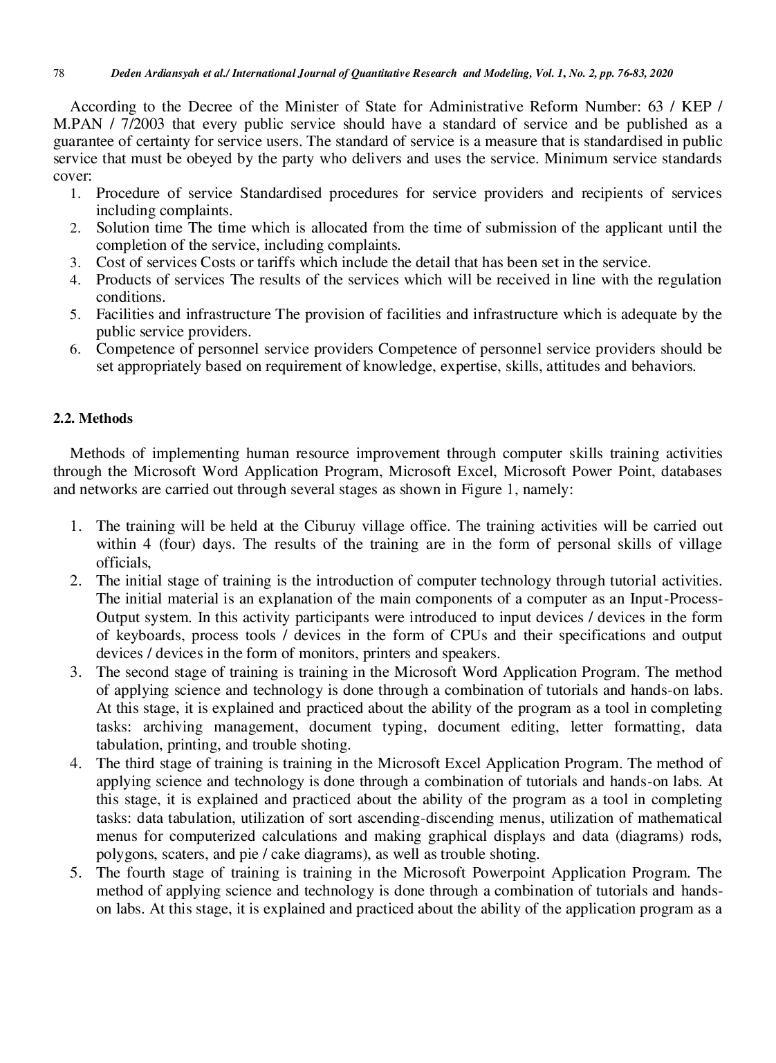 juris Improving the quality of human resources in Ciburuy village staff to improve the quality of public services