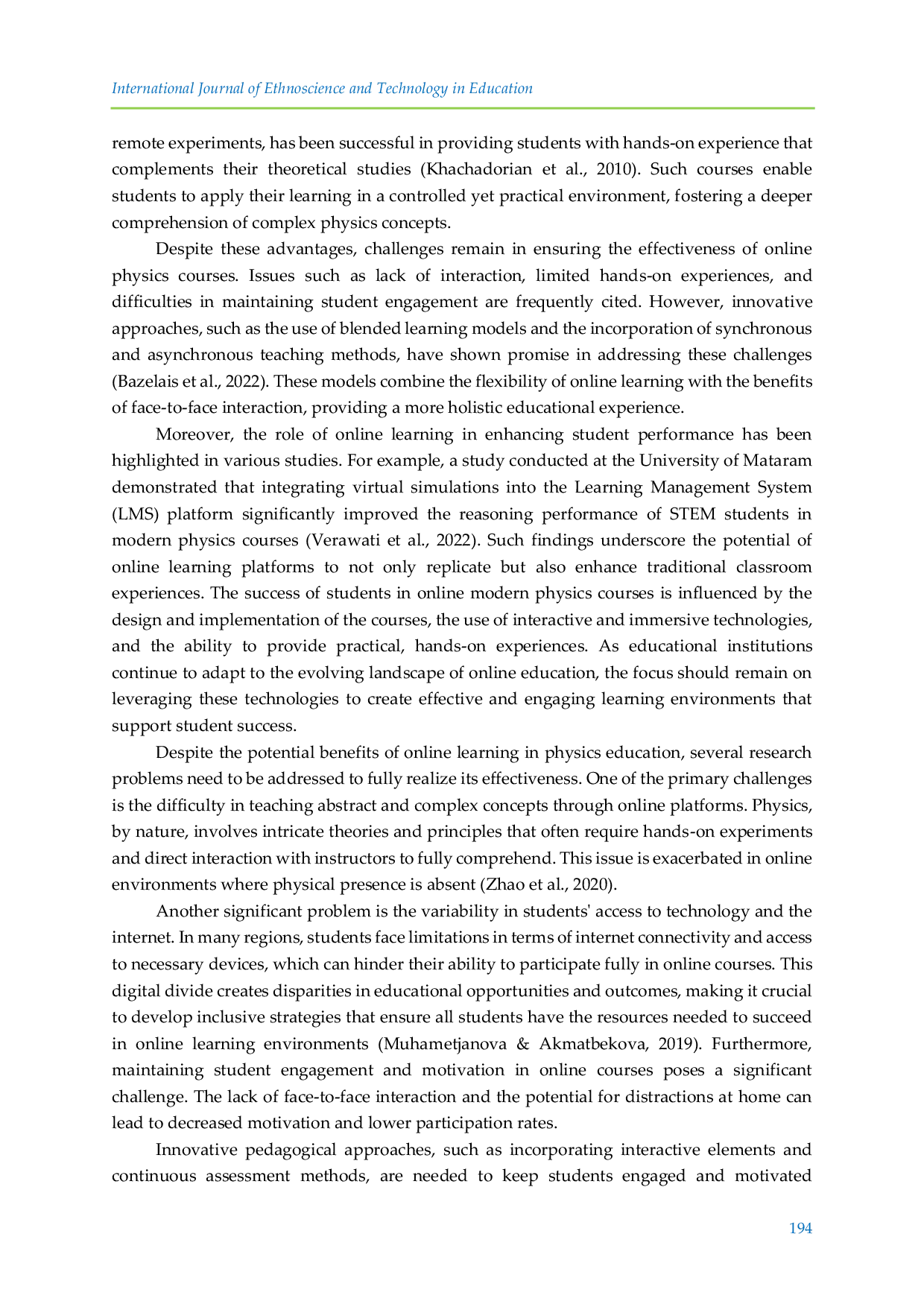 JURIS Modern Physics Course in Online Learning To What Extent are Students Successful in Learning