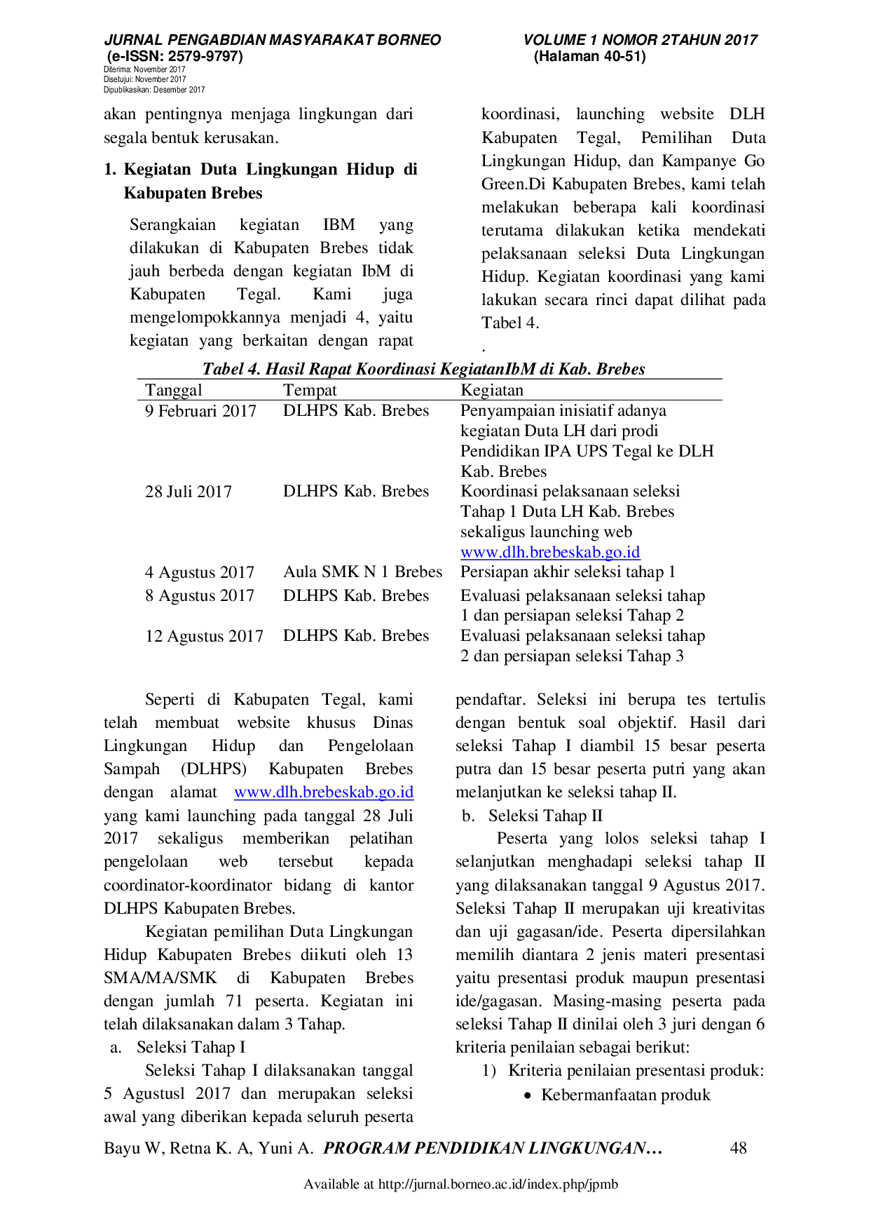 JURIS Program Pendidikan Lingkungan Hidup Melalui Kegiatan Duta Lingkungan Hidup di Sekolah Menengah Atas
