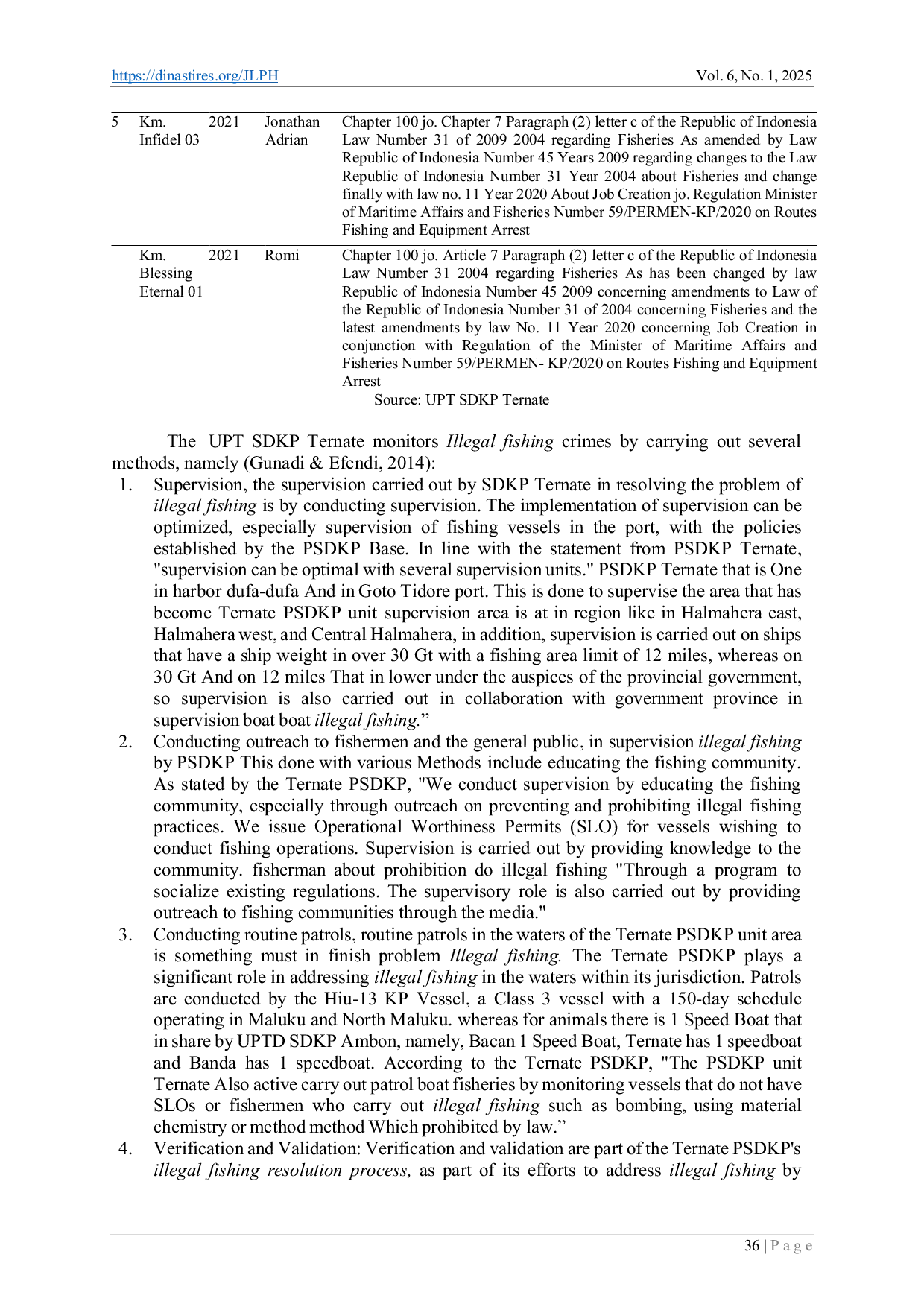 JURIS The Role of Marine and Fishery Resources Supervision of Ternate in Handling Illegal Fishing