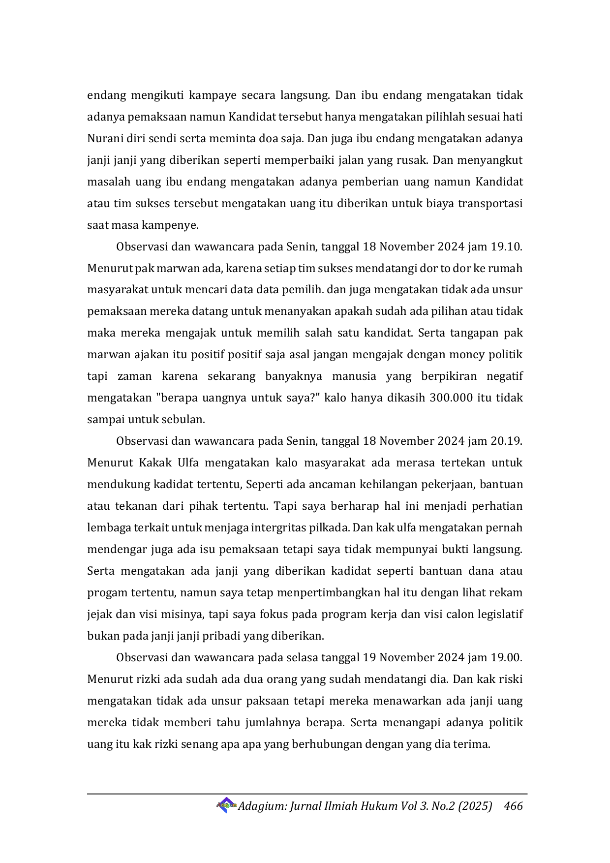 JURIS Money Politics in the 2024 Merangin Regional Election