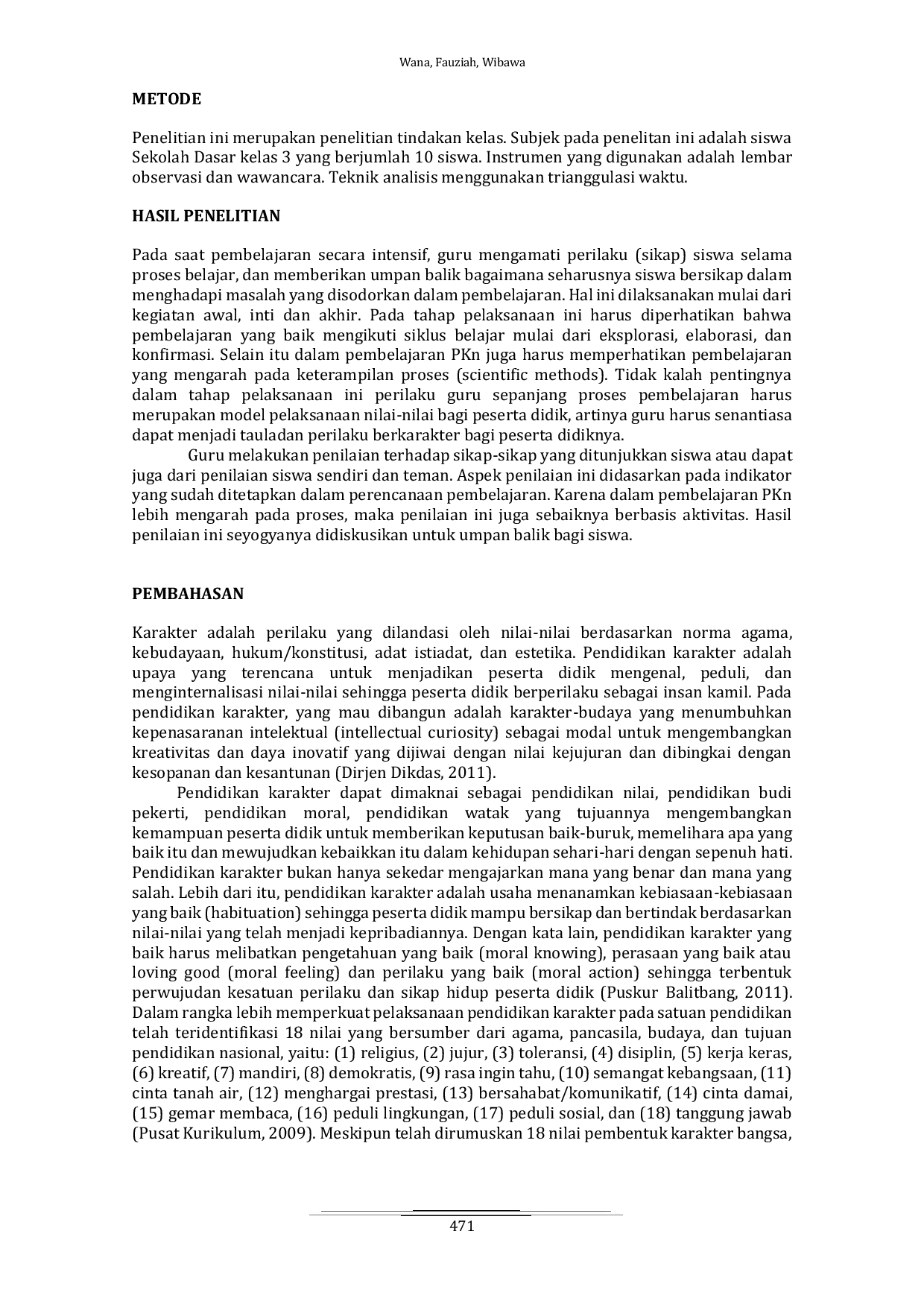 JURIS Internalisasi Sikap Ilmiah Dalam Perwujudan Nilai Karakter Pada Pembelajaran PKn di Sekolah Dasar