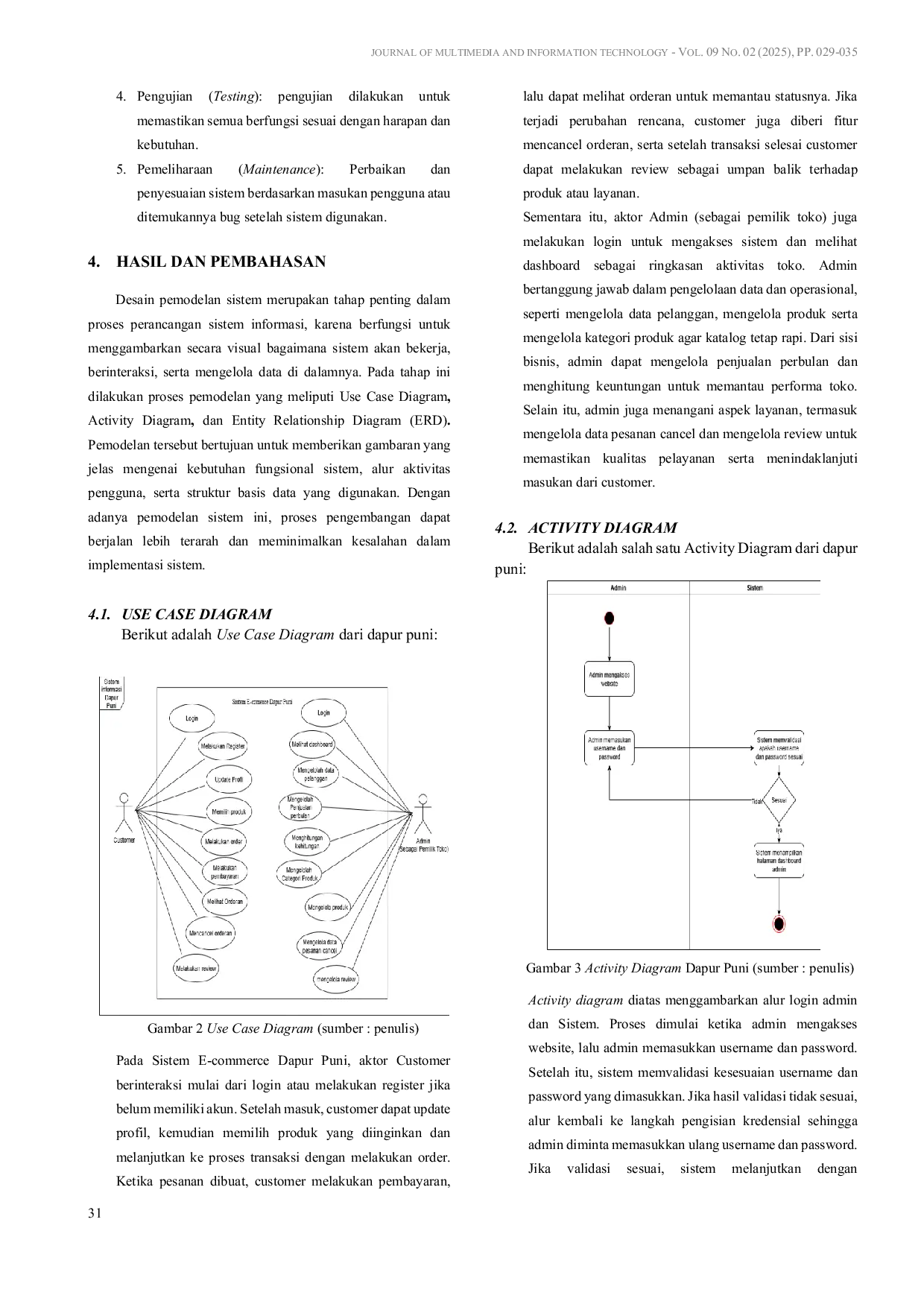 JURIS Perancangan Sistem Informasi Pemesanan Online untuk UMKM Dapur Puni Menggunakan Framework Laravel Berbasis Web