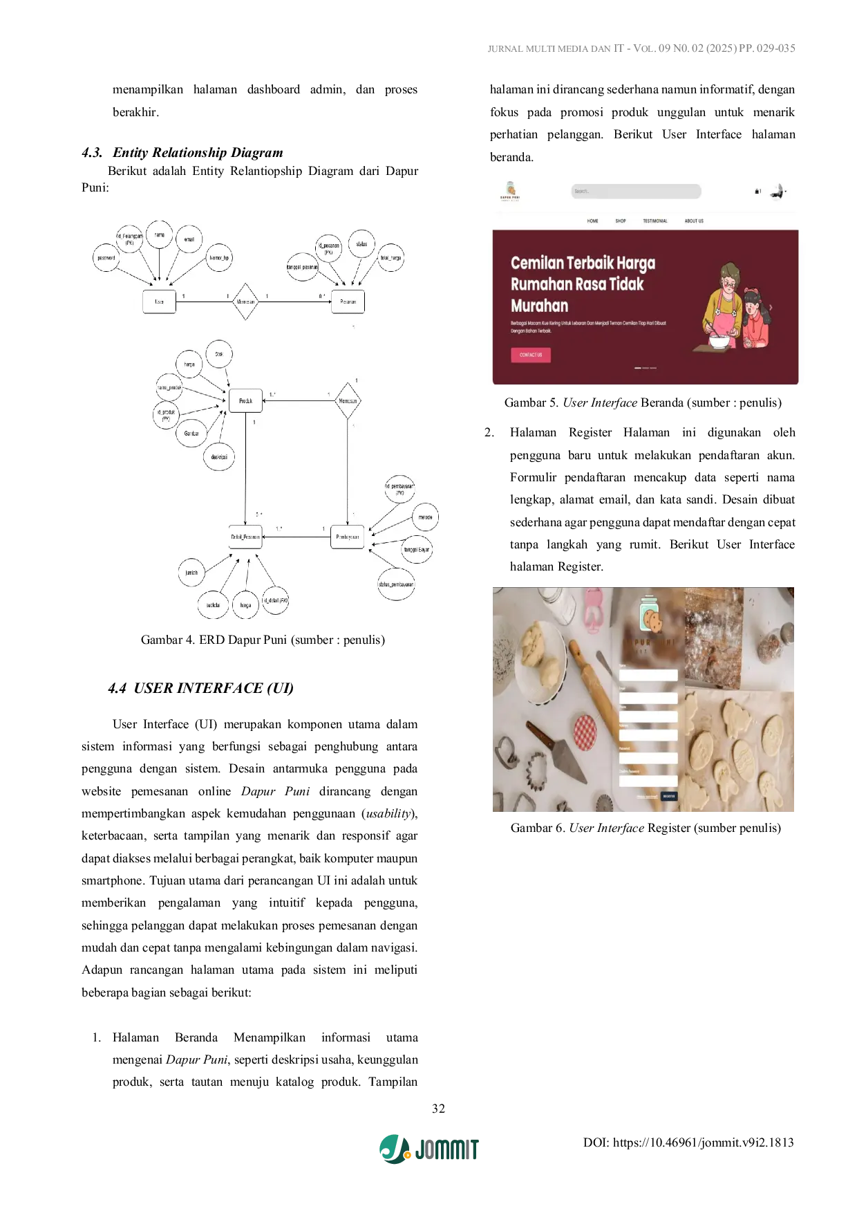 JURIS Perancangan Sistem Informasi Pemesanan Online untuk UMKM Dapur Puni Menggunakan Framework Laravel Berbasis Web