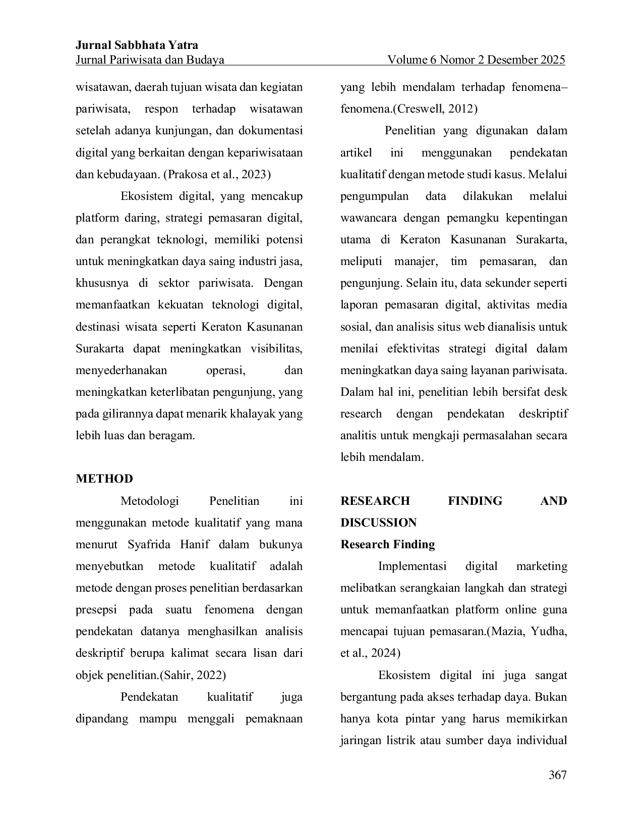 JURIS Peran Ekosistem Digital dalam Meningkatkan Daya Saing Industri Pariwisata Studi Kasus Keraton Kasunanan Surakarta