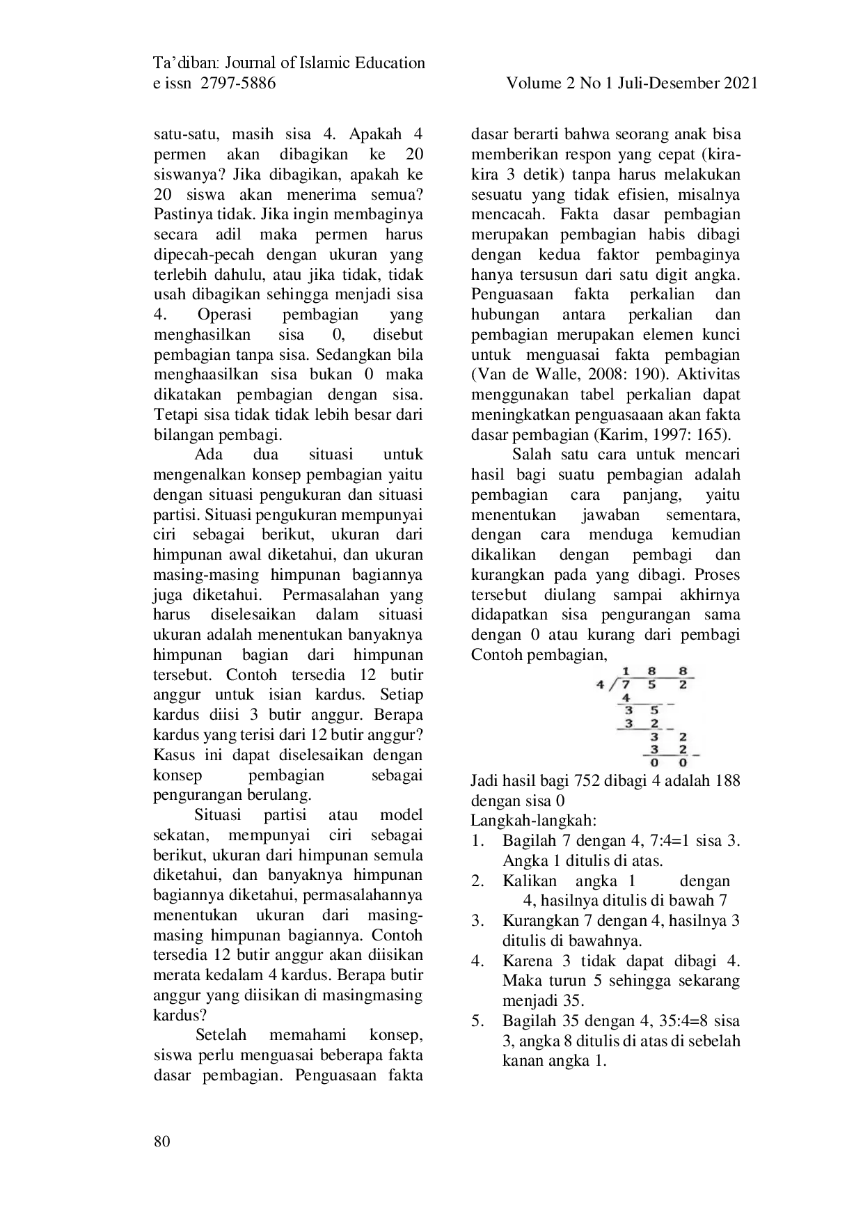 juris Kesulitan Belajar Matematika pada Materi Pembagian Suatu Bilangan