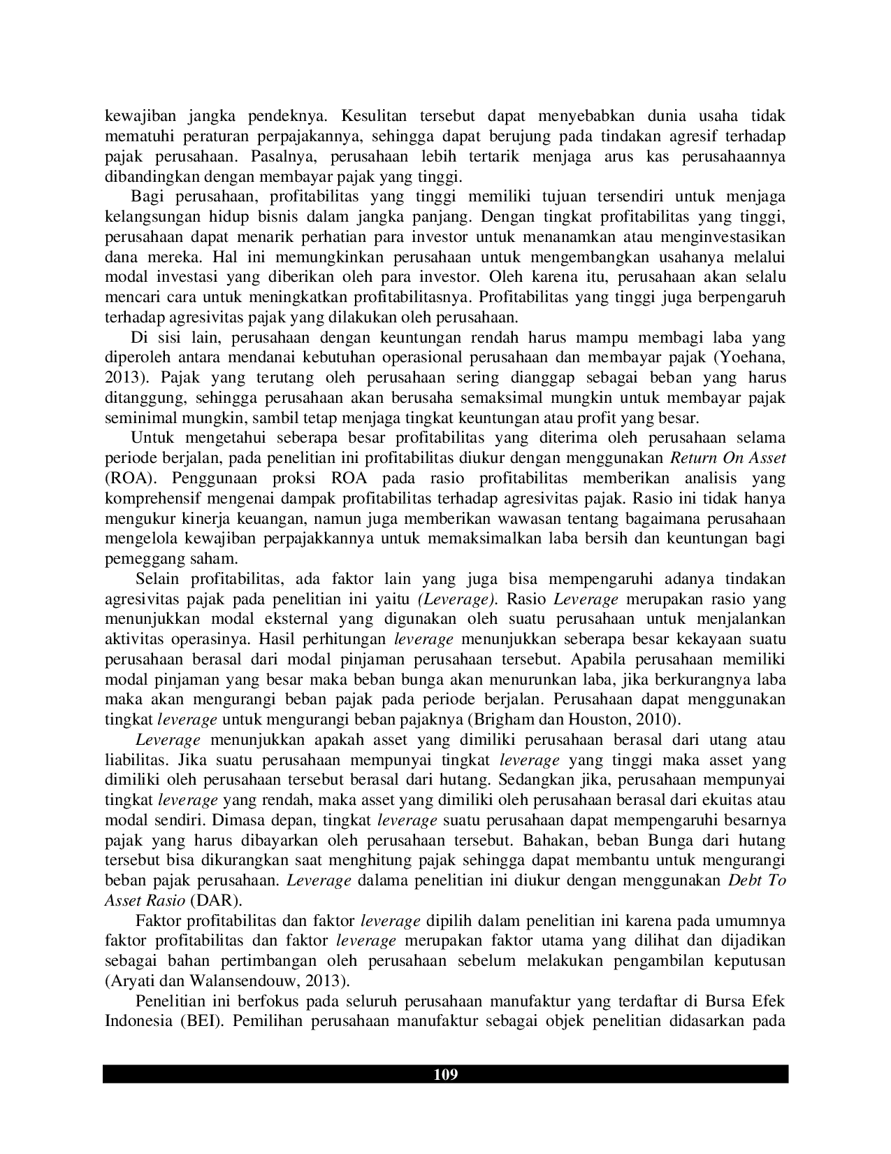 JURIS Pengaruh Profitabilitas Dan Leverage Terhadap Agresivitas Pajak
