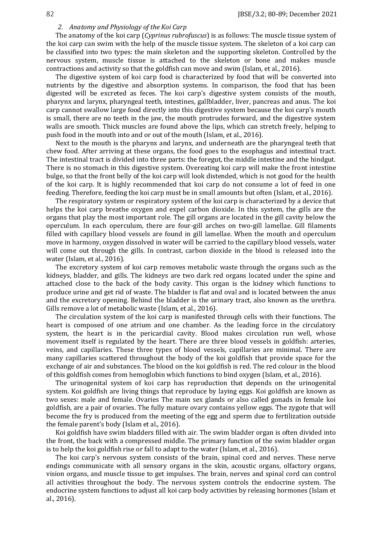 JURIS The Effectiveness of Addition of Tapioca Flour in Artificial Feed on The Growth of Koi Carp Cyprinus rubrofuscus