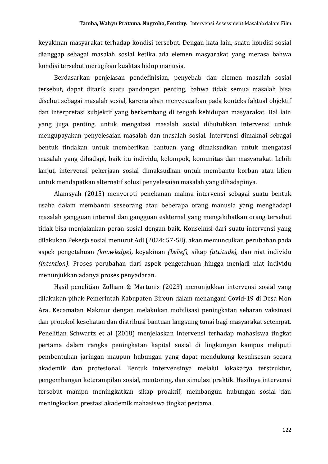 JURIS Intervensi Assessment Masalah dalam Film Cek Toko Sebelah