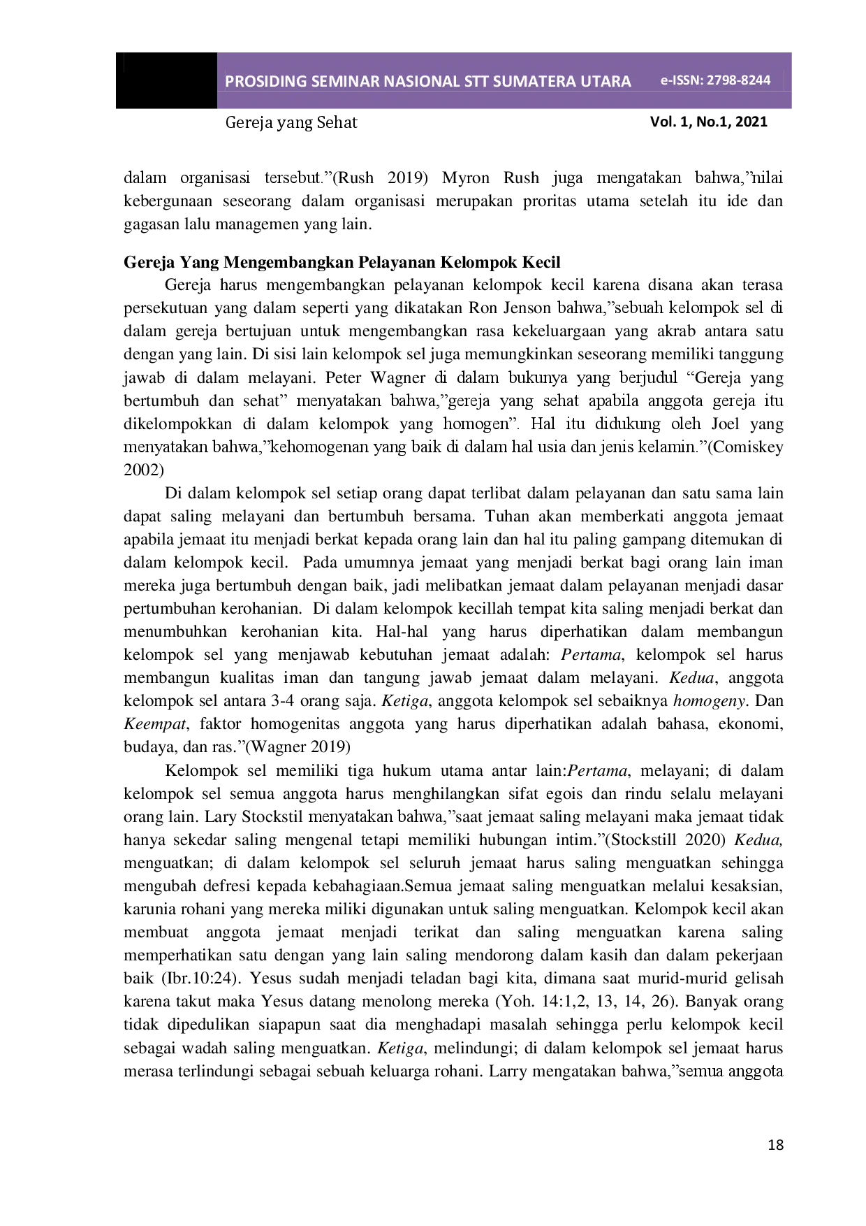 juris Gereja yang Sehat Penatalayanan Gereja yang Profesional