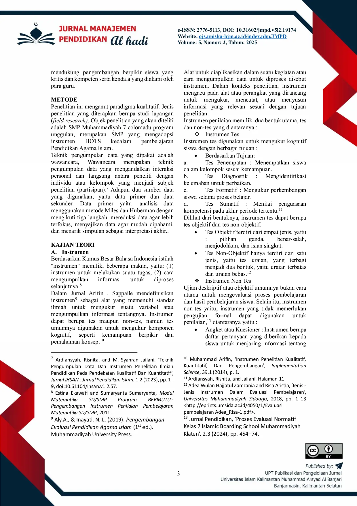 JURIS Analisis Instrumen HOTS Ranah Kognitif Dalam Pembelajaran PAI di SMP Muhammadiyah 7 Program Unggulan Colomadu