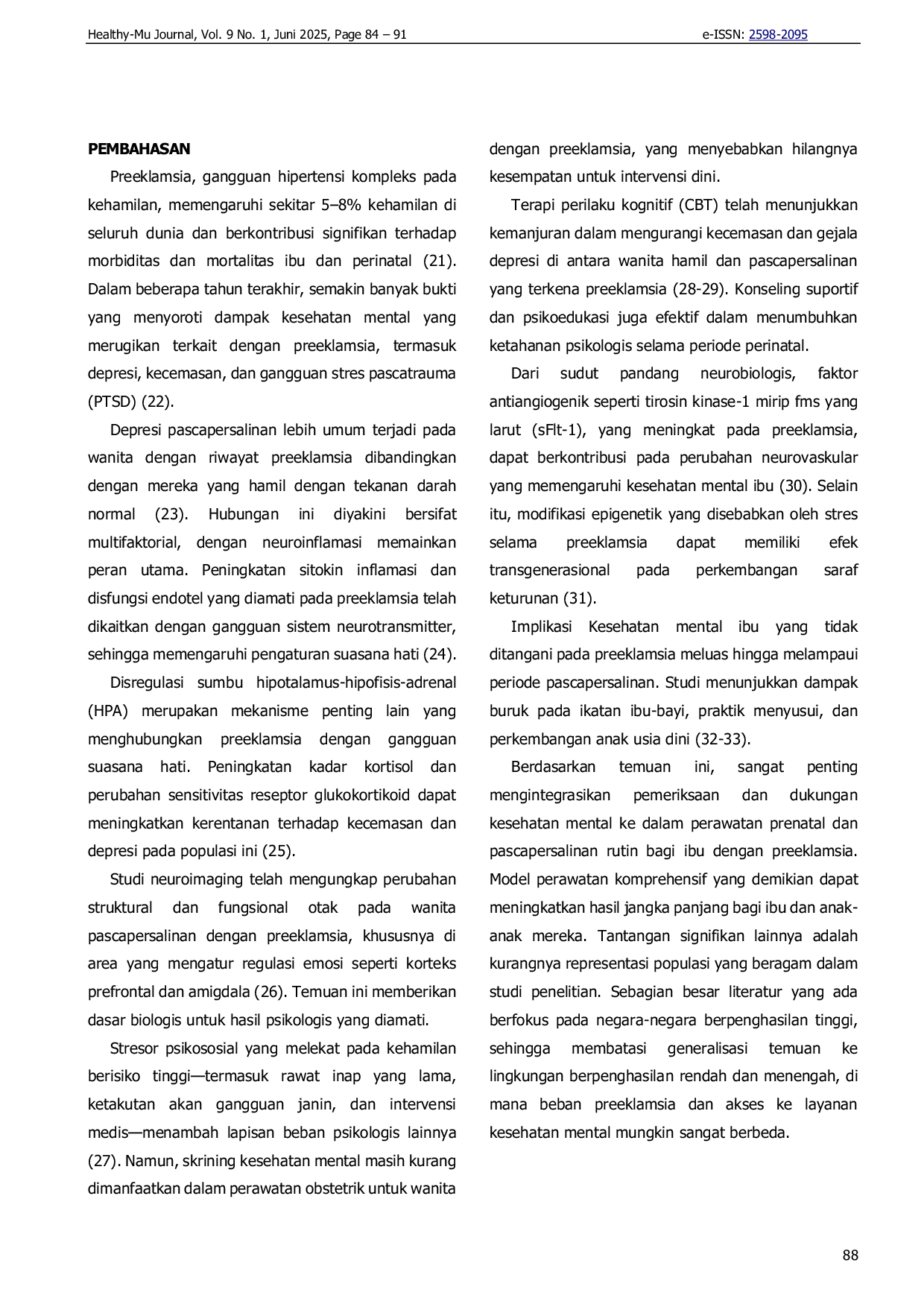 JURIS Preeklampsia dan Kaitannya dengan Kesehatan Mental ibu Hamil Scoping Review