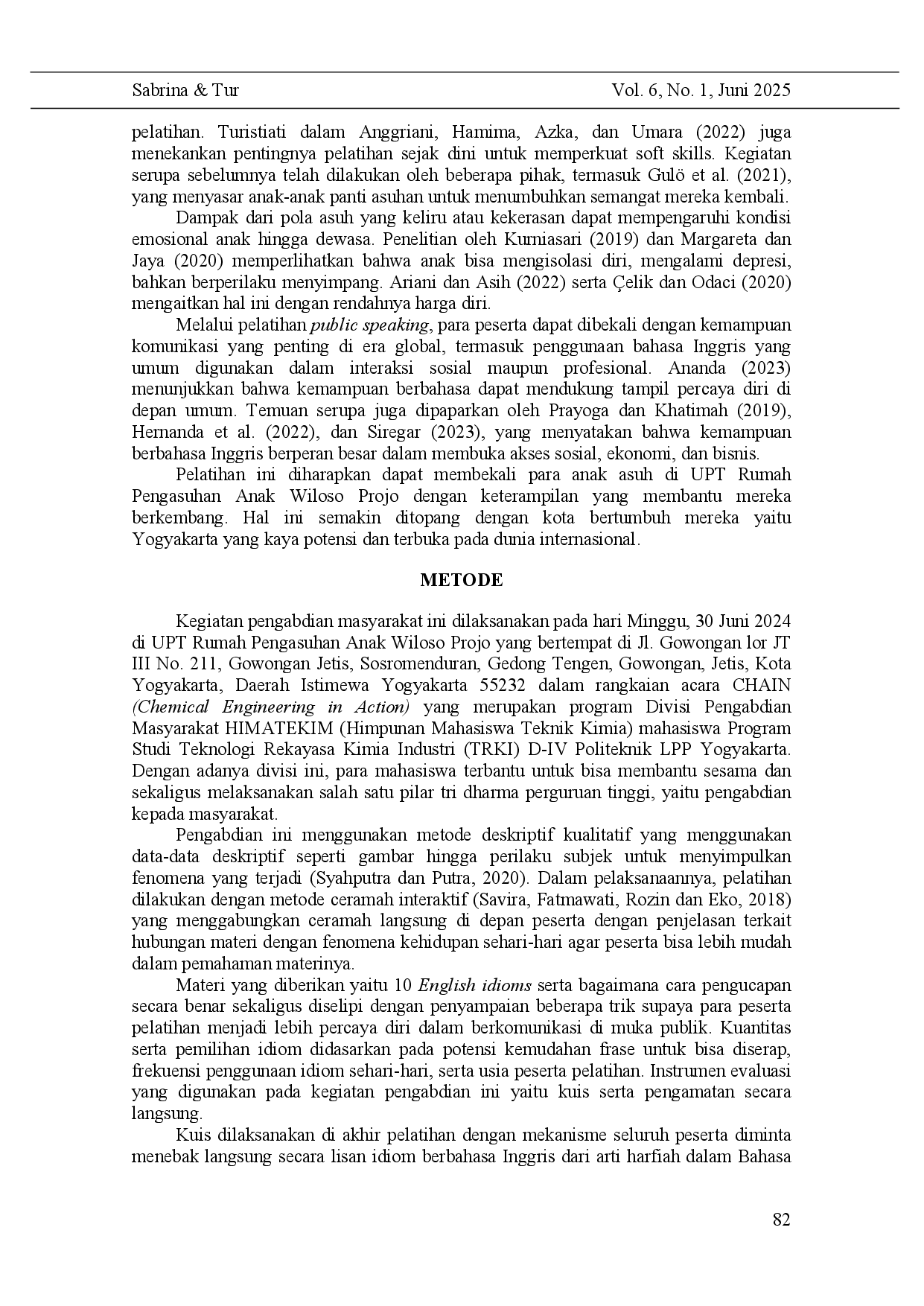 juris Public Speaking Skills Training for Foster Children at UPT Wiloso Projo Child Care Home