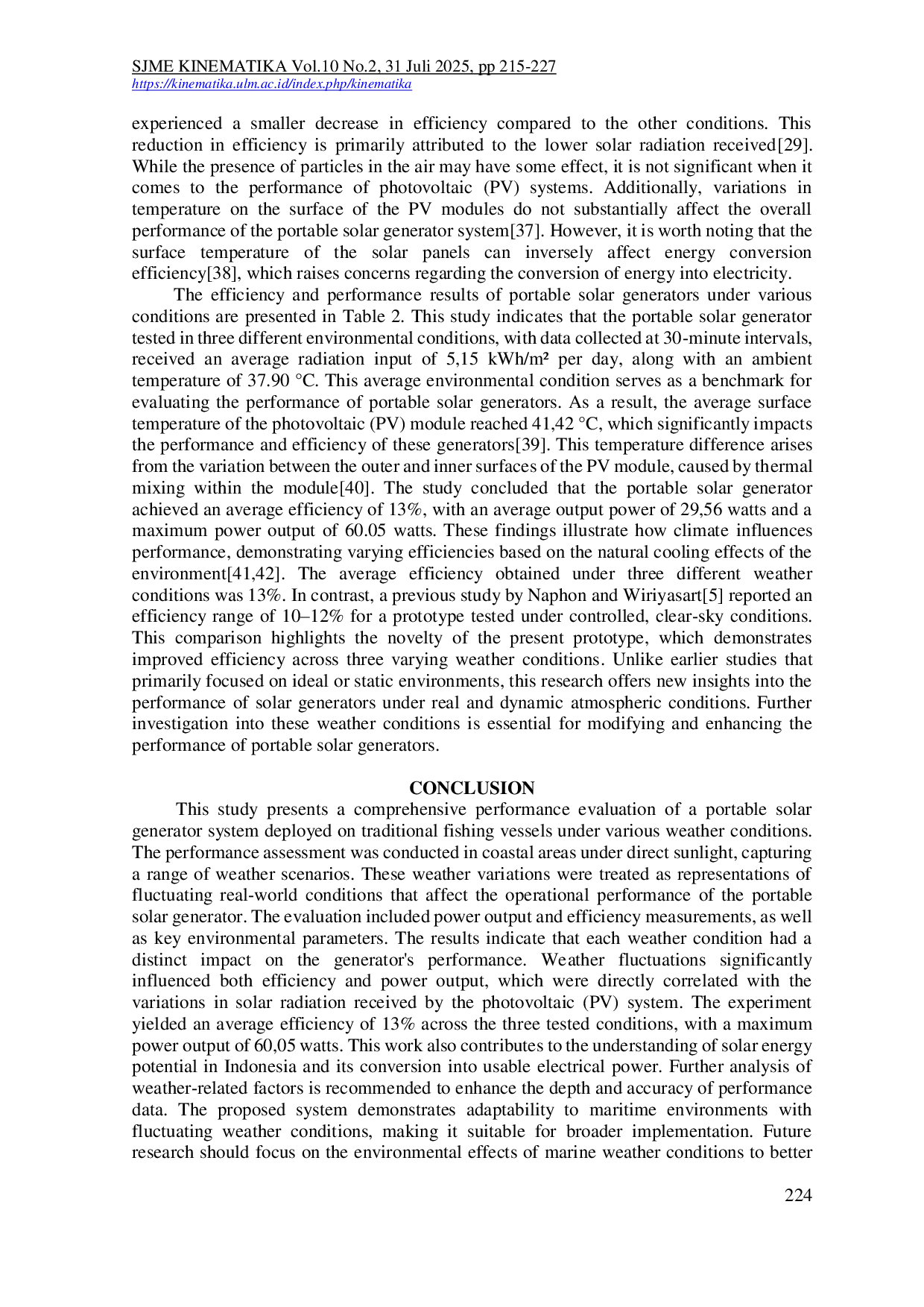 JURIS Evaluasi Generator Tenaga Surya Portabel untuk Dukungan Listrik Kapal Nelayan Tradisional