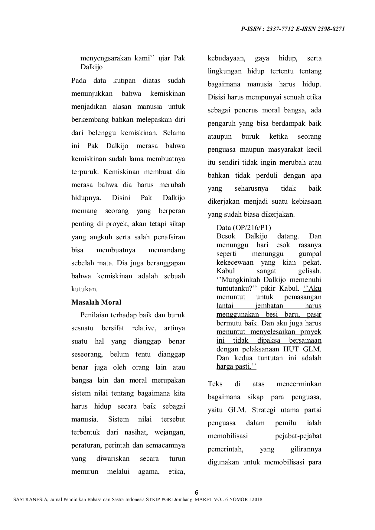 JURIS Kritik Sosial Masa Pemerintahan Orde Baru dalam Novel Orang Orang Proyek Karya Ahmad Tohari