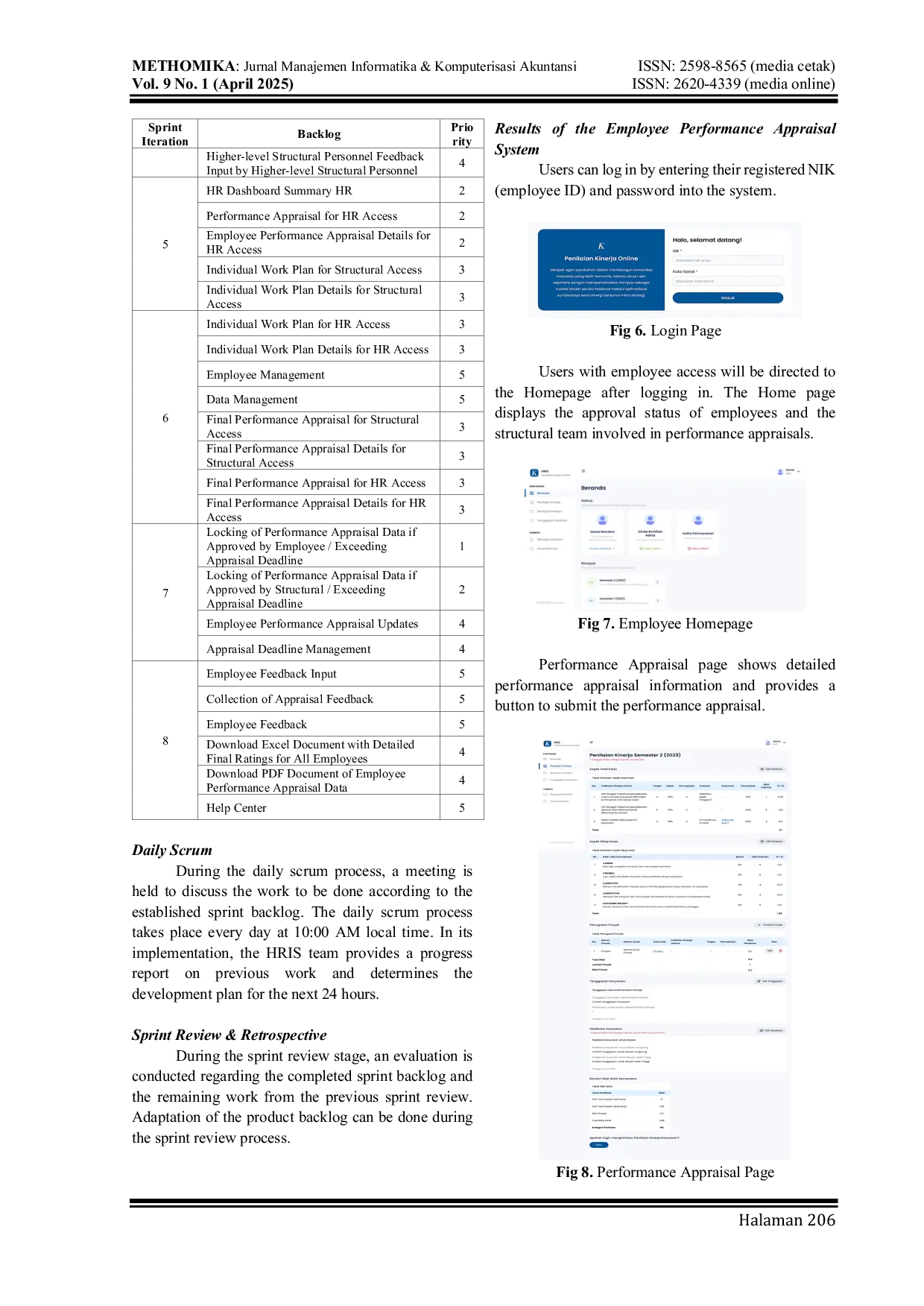JURIS Implementation of Scrum Method in ERP Based Employee Performance Evaluation System
