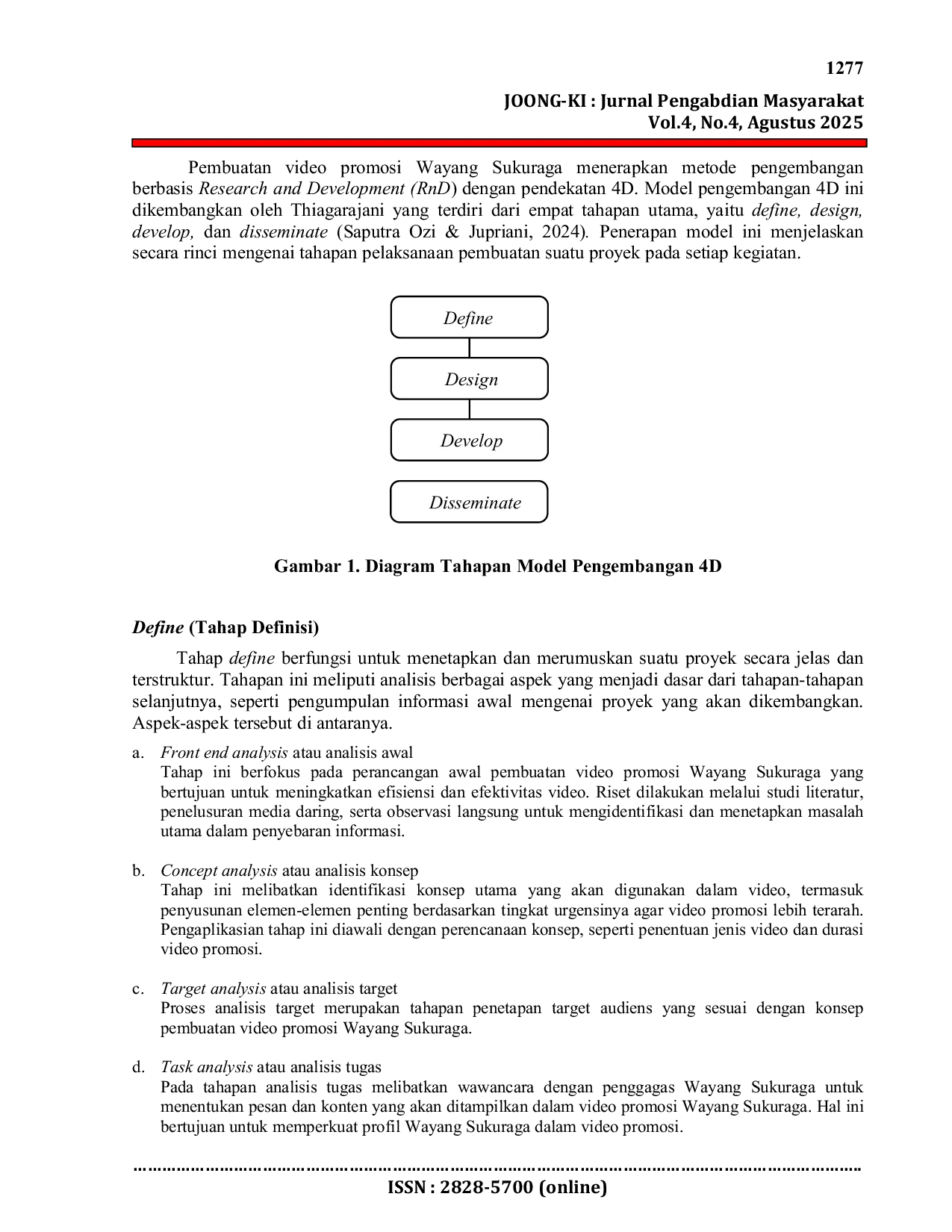 JURIS Penerapan Teknik Pengambilan Gambar dalam Proses Produksi Video Promosi Wayang Sukuraga