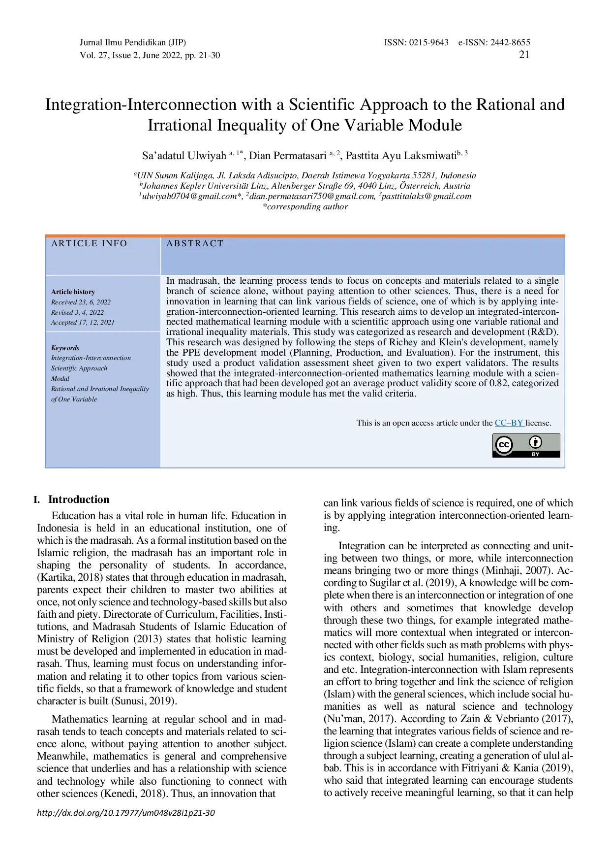 JURIS Integration Interconnection with a Scientific Approach on the Rational and Irrational Inequality of One Variable Module