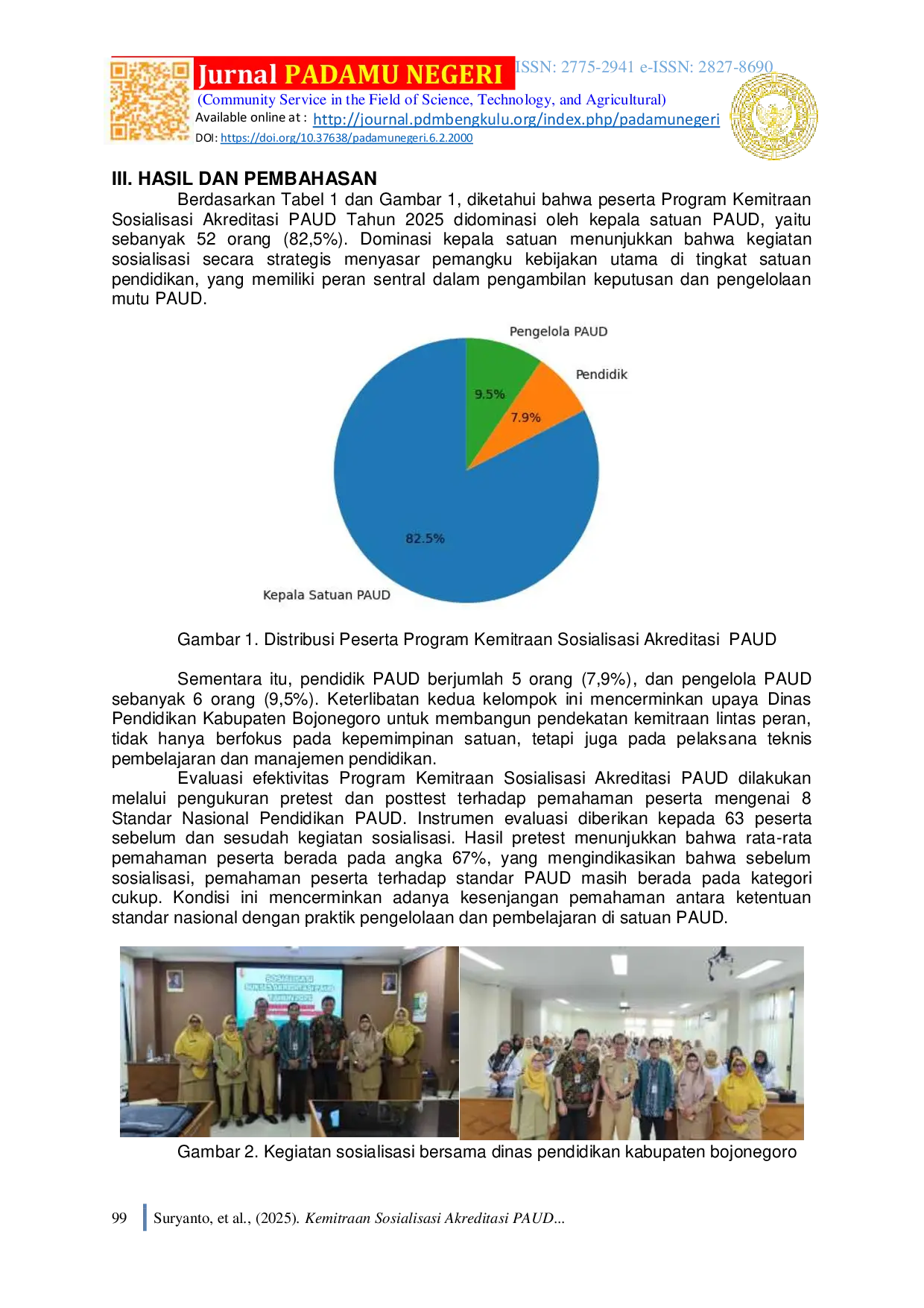 JURIS Kemitraan Sosialisasi Akreditasi PAUD oleh Dinas Pendidikan Kabupaten Bojonegoro Tahun 2025 dalam Upaya Penjaminan Mutu Pendikan