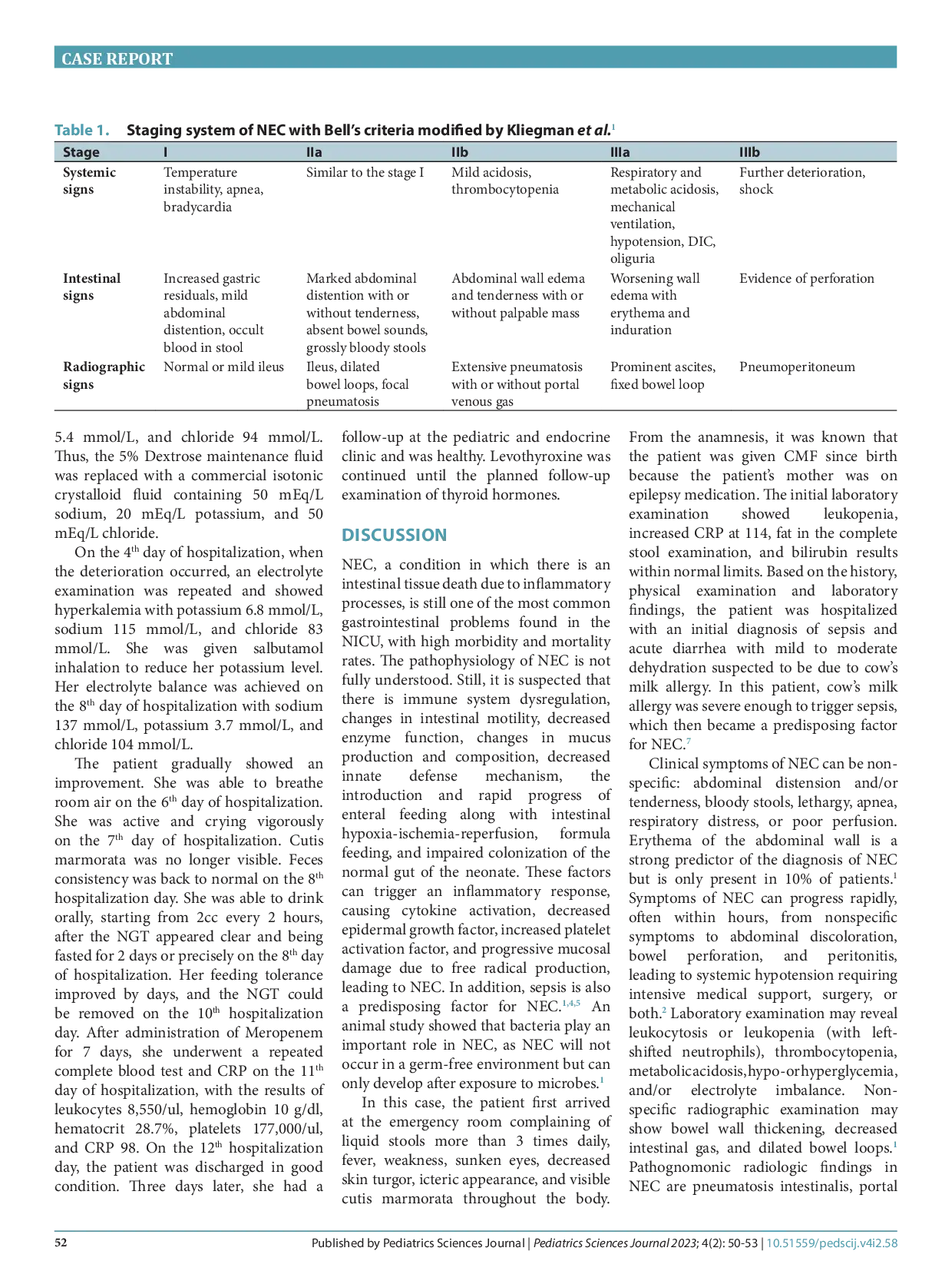 juris Necrotizing enterocolitis sepsis and diarrhea due to cow s milk allergy in a full term infant with Hypothyroidism a case report