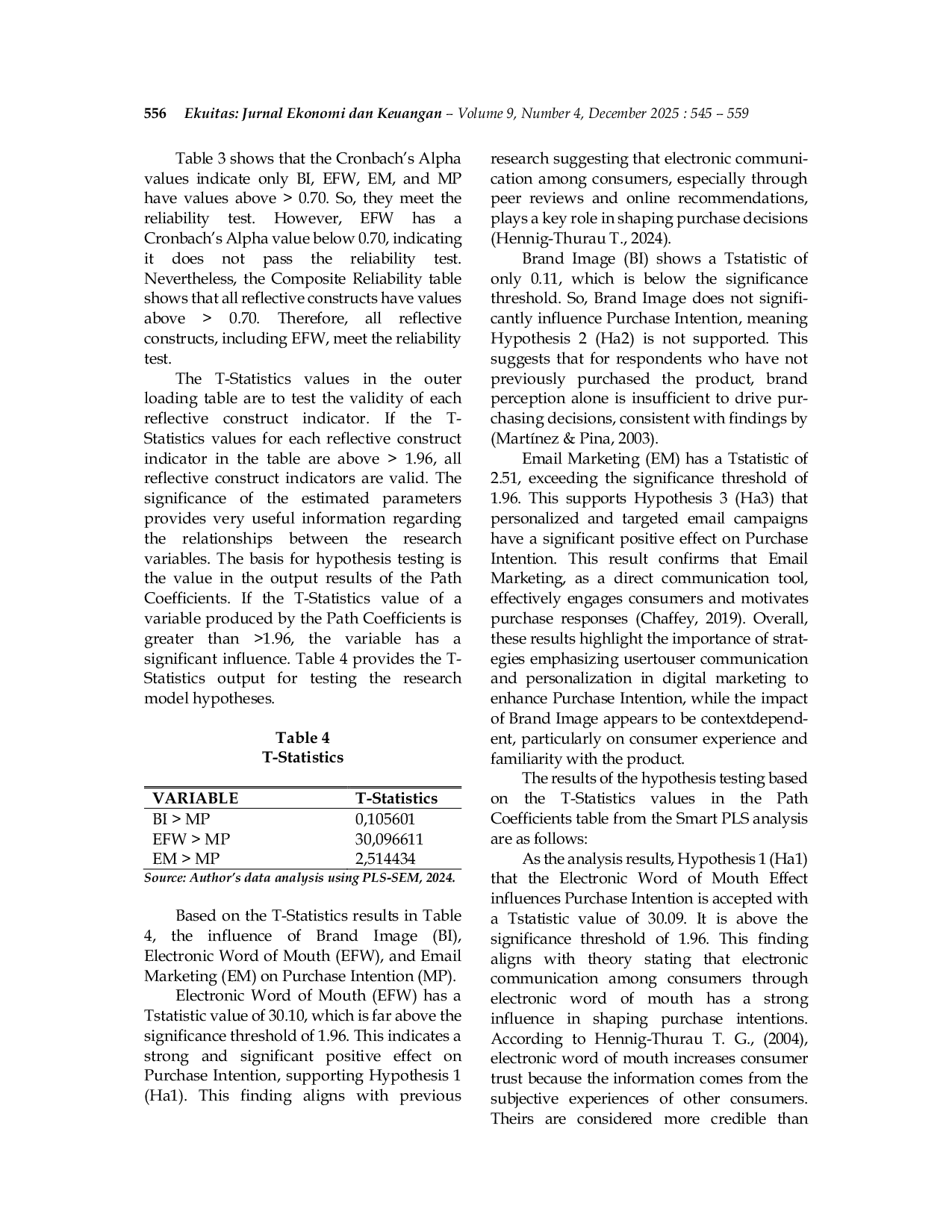 JURIS Measuring the Effectiveness of Electronic Word of Mouth and Brand Image in Shaping Purchase Intention