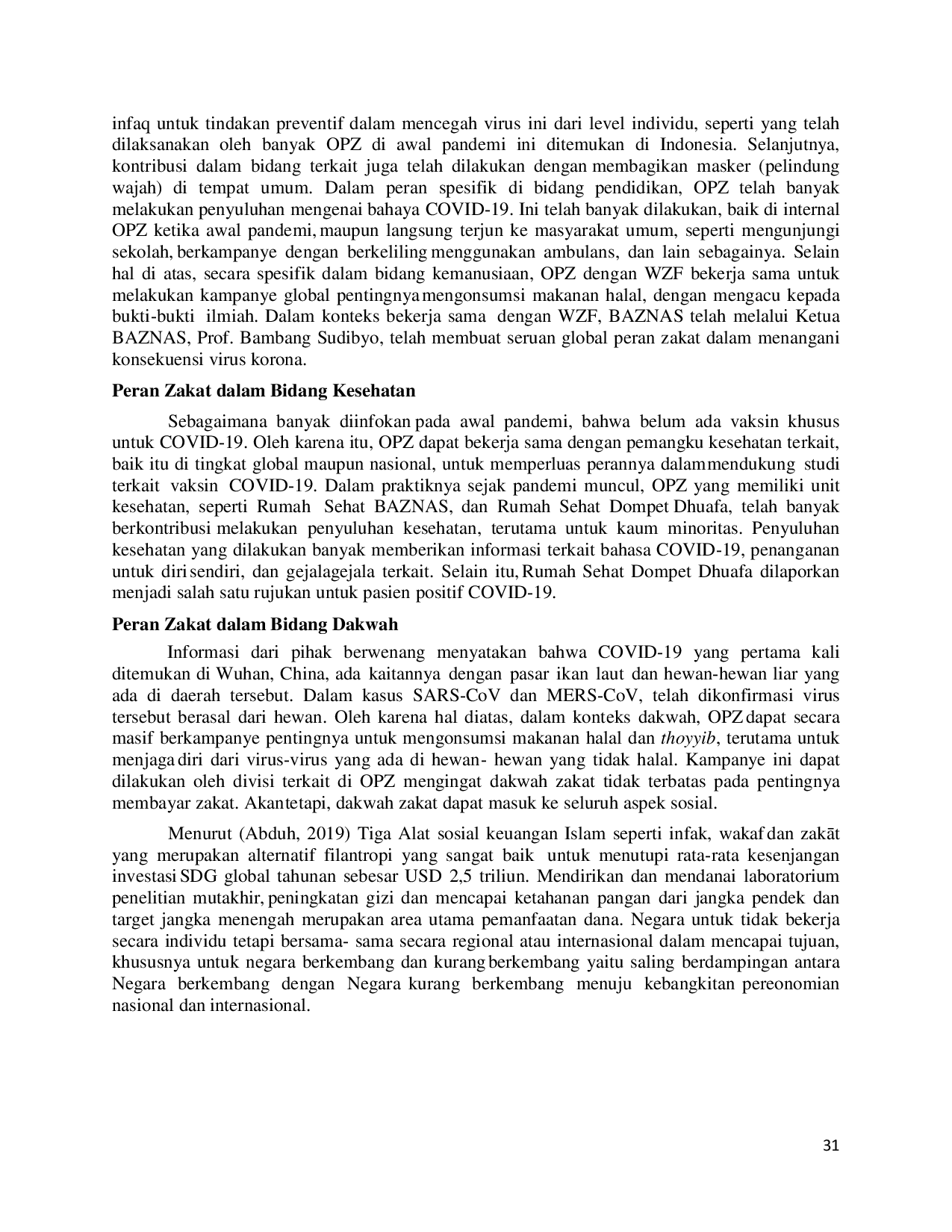 juris Pemulihan Ekonomi Indonesia Pasca Pandemi Covid 19 Dengan Mengkombinasikan Model Filantropi Islam Dan Ndeas Model