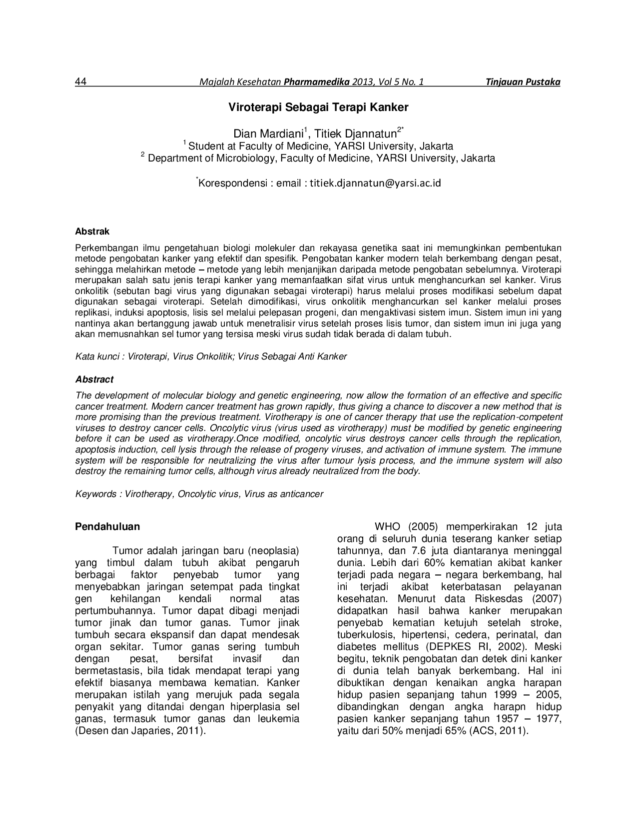 juris Viroterapi Sebagai Terapi Kanker