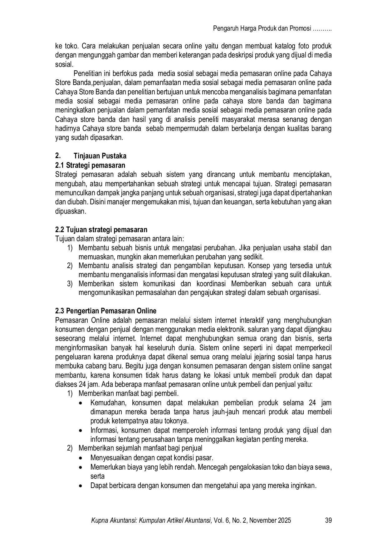 JURIS Pemanfaatan Media Sosial Facebook dalam Meningkatkan Penjualan Produk Online Shop Pada Cahaya Store Banda