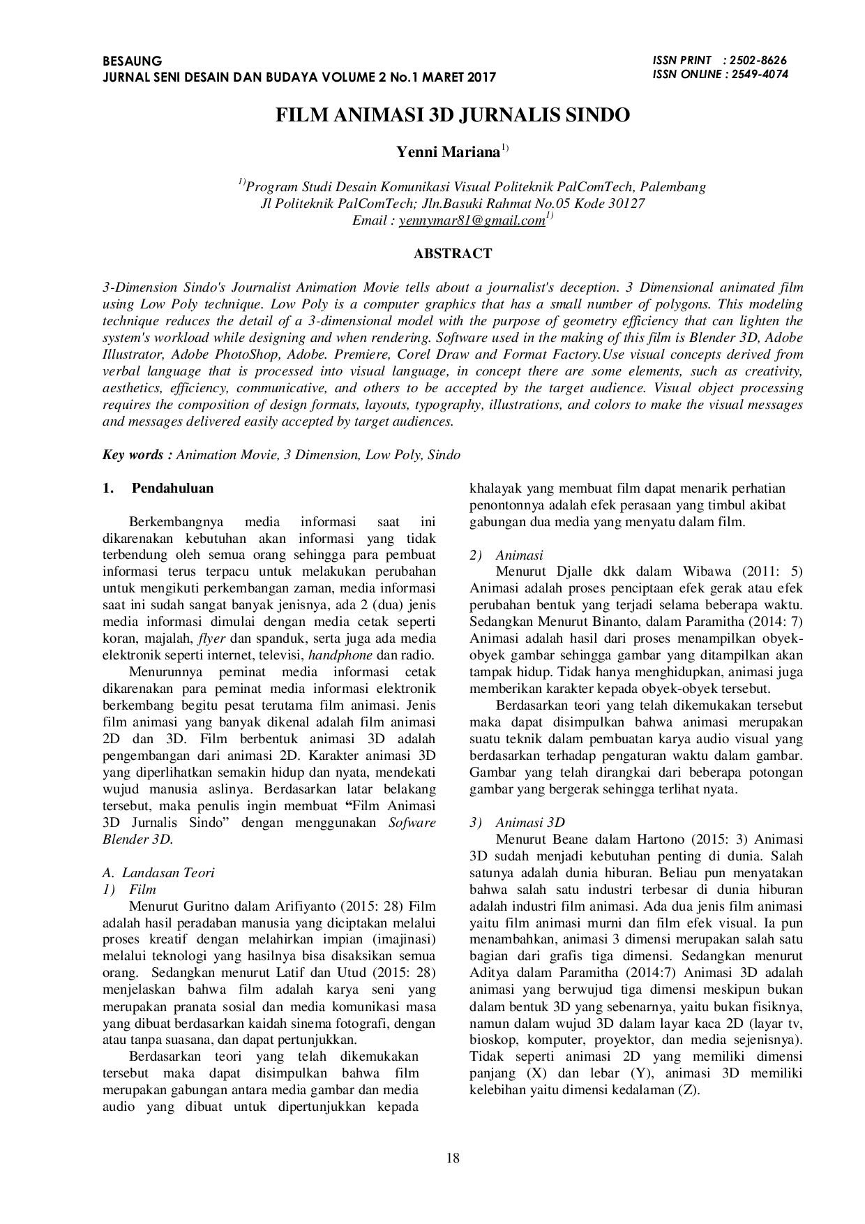 JURIS Film Animasi 3D Jurnalis Sindo