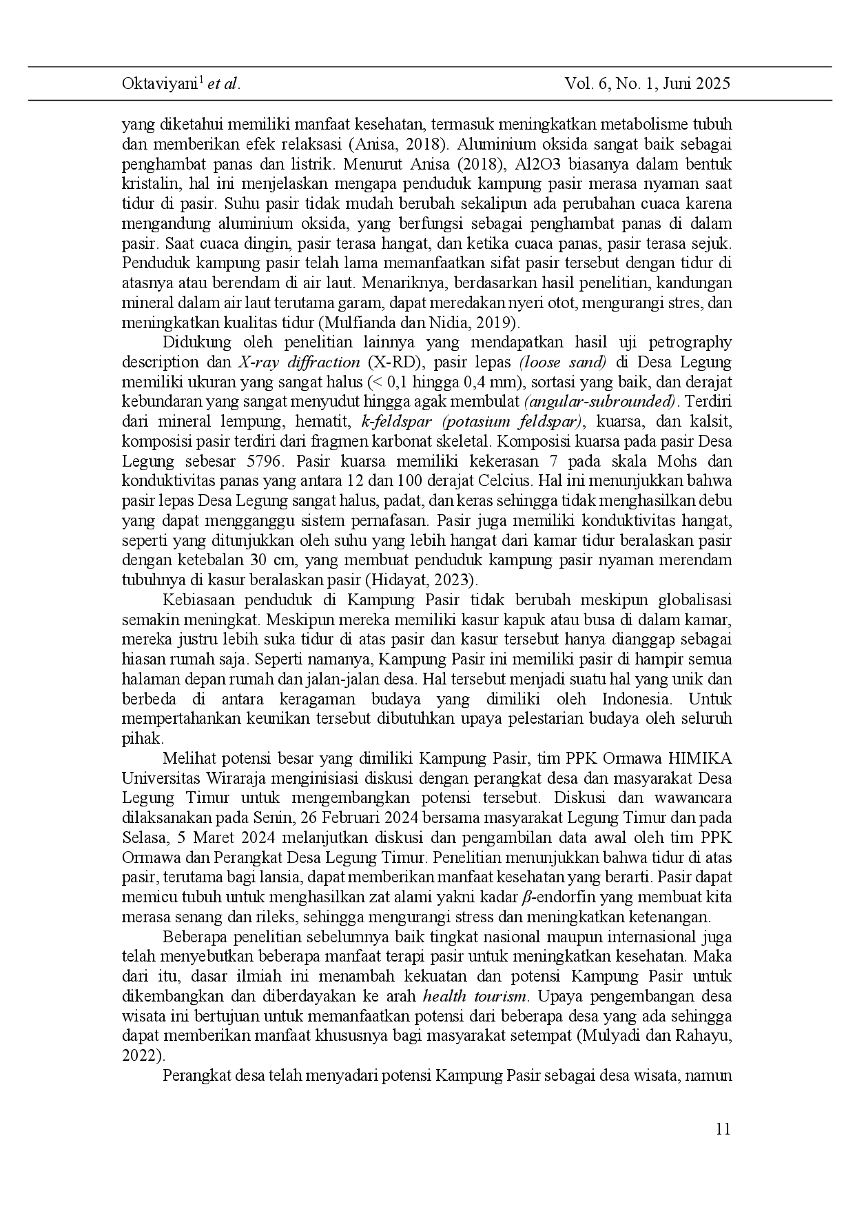 juris Sand House Therapy Health Tourism Innovation Based on Local Wisdom through the Utilization of Sand Mattresses in Sumenep Regency