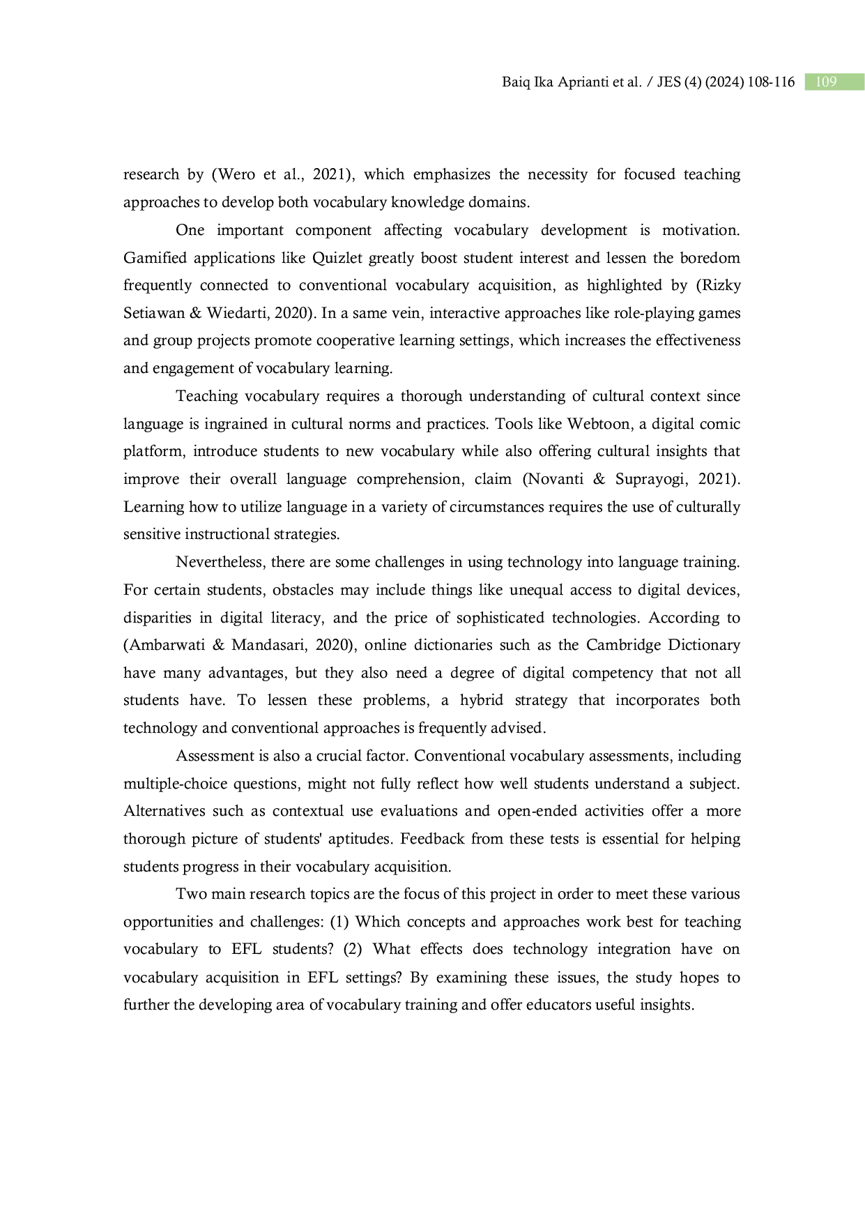 JURIS Improving Vocabulary Acquisition Technology Integrated Gamified and Contextualized Approaches in EFL Learning