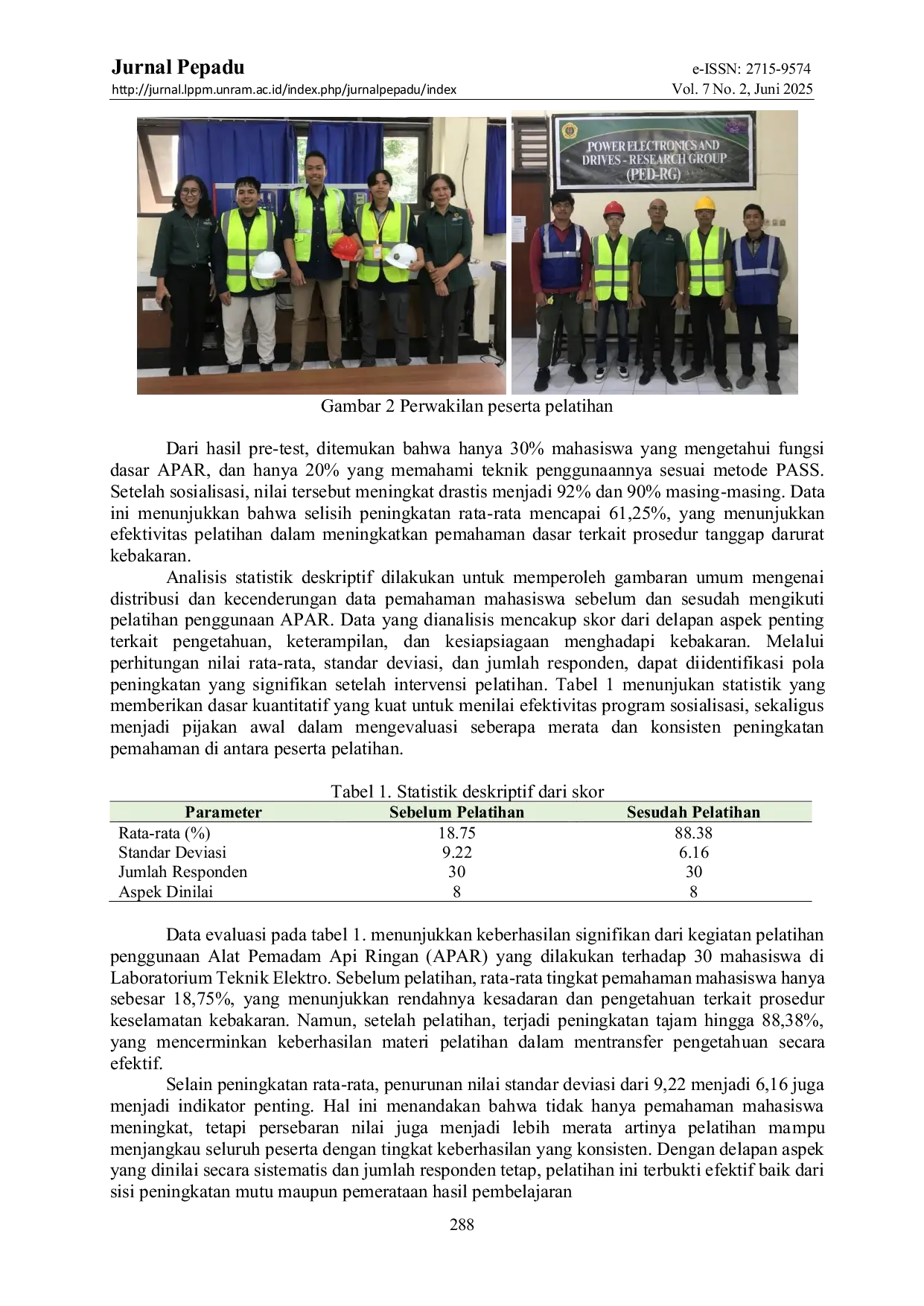 JURIS Peran Sosialisasi Alat Pemadam Api Ringan APAR Dalam Membangun Budaya Keselamatan Di Lingkungan Kampus