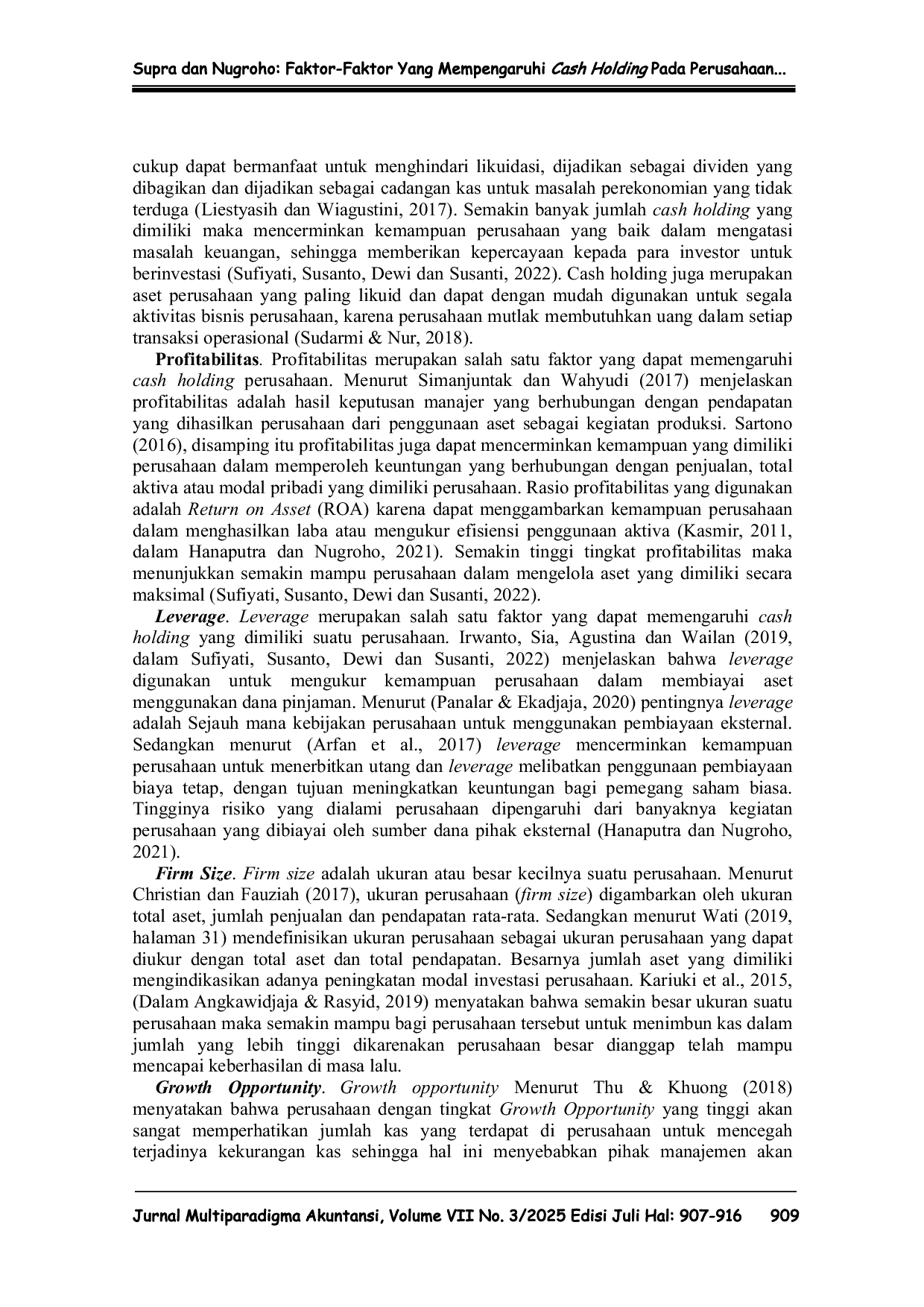 JURIS Faktor Faktor Yang Mempengaruhi Cash Holding Pada Perusahaan Consumer Non Cyclicals