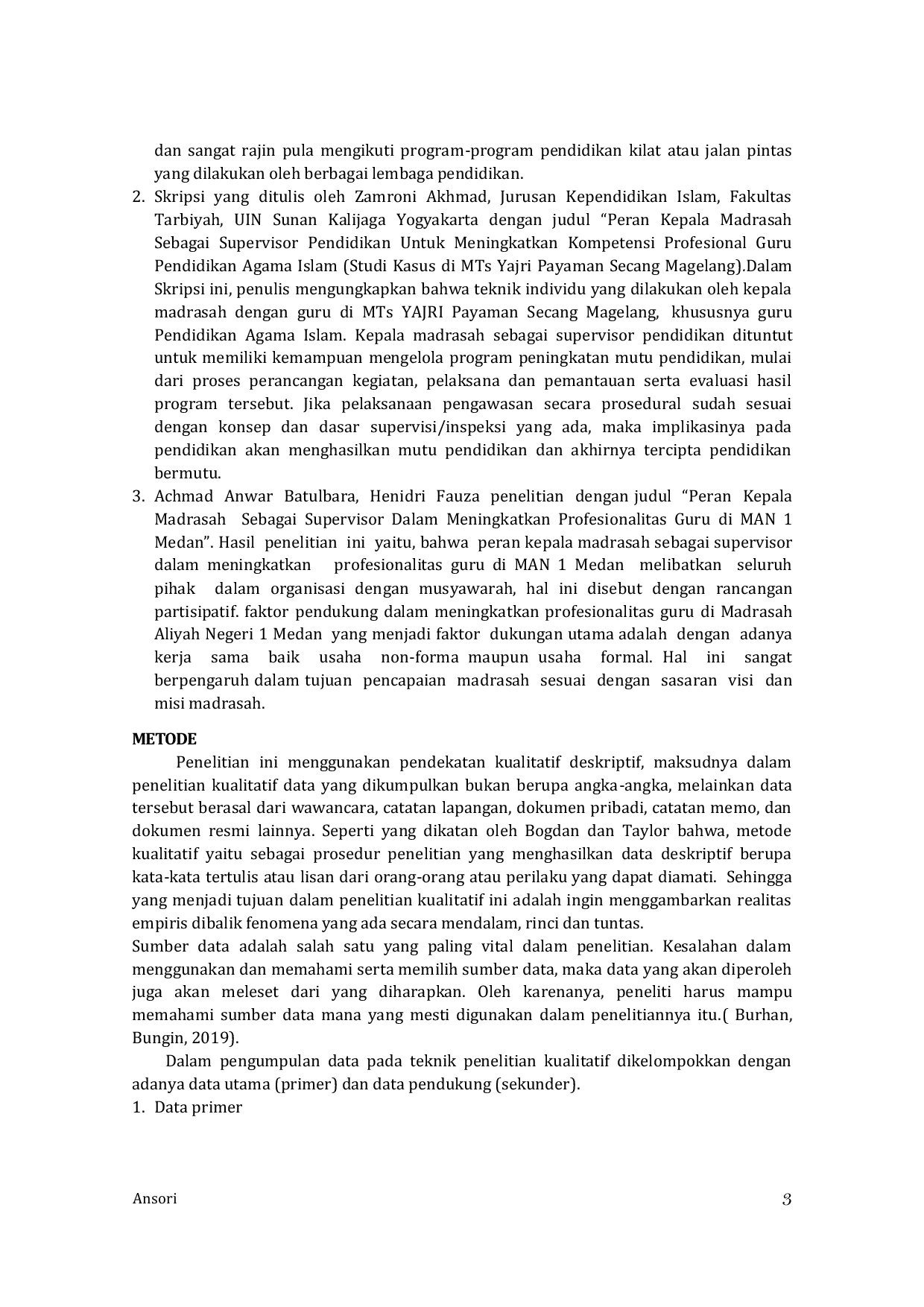 JURIS Upaya Kepala Madrasah Dalam Meningkatkan Profesionalitas Guru Pendidikan Agama Islam Di Madrasah Aliyah As Syafiiyah Lombang Laok Blega Bangkalan