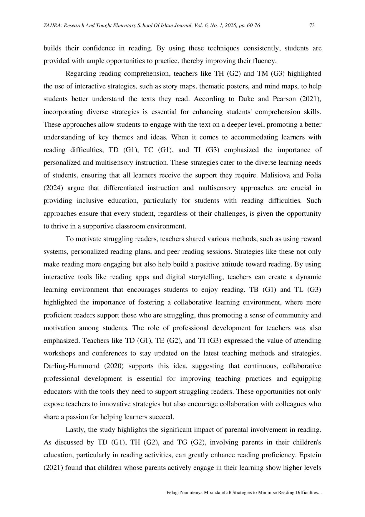 JURIS Strategies to Minimise Reading Difficulties in Junior Primary Phase