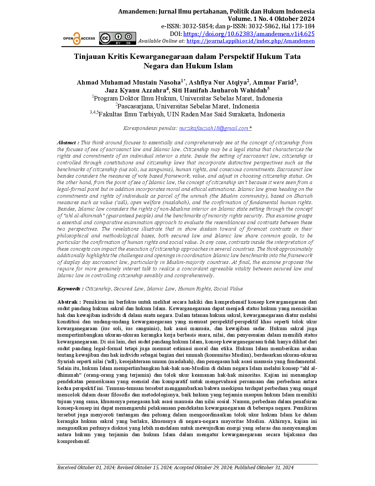 juris Tinjauan Kritis Kewarganegaraan dalam Perspektif Hukum Tata Negara dan Hukum Islam
