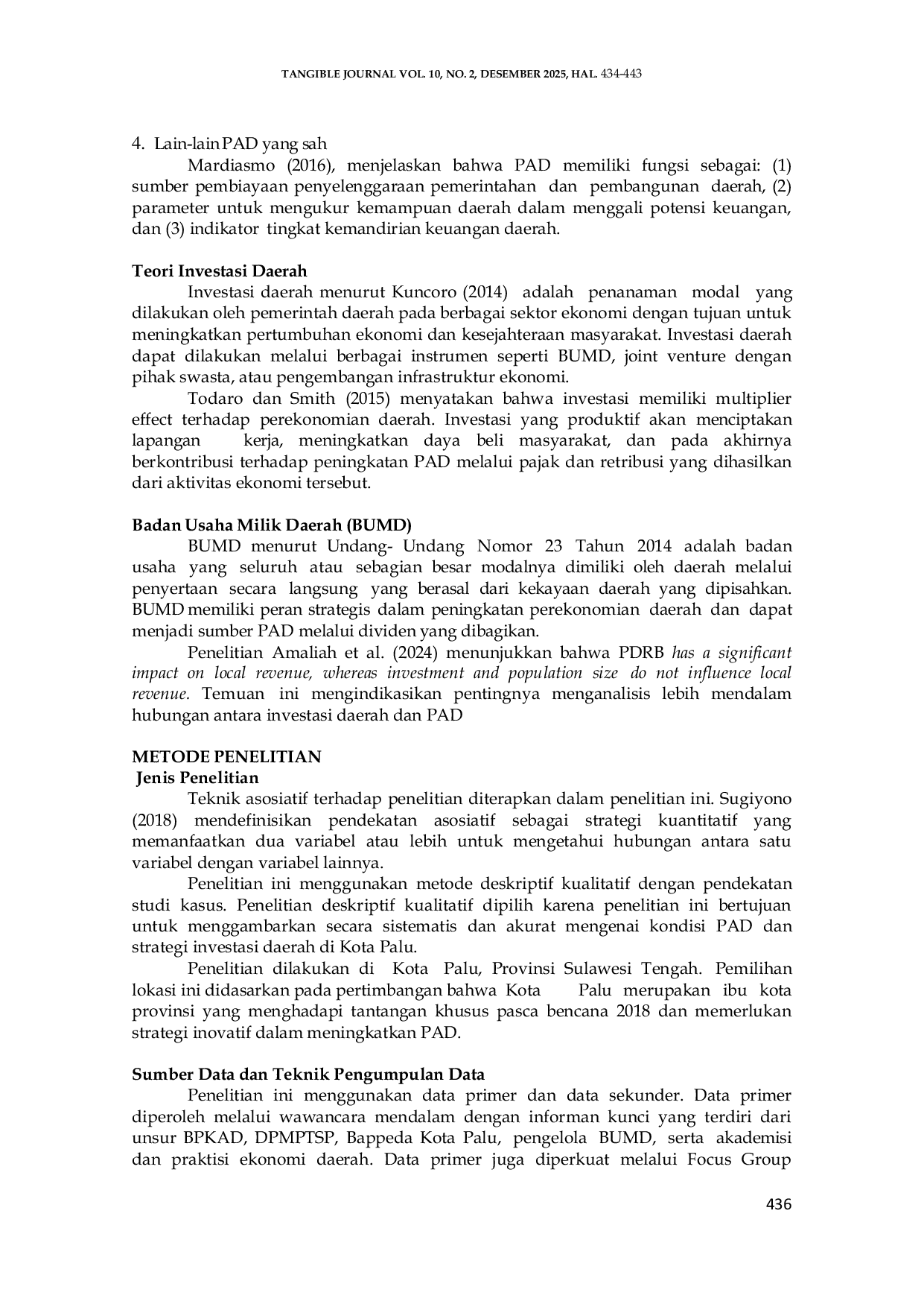 JURIS Strategi Peningkatan Pendapatan Asli Daerah PAD Melalui Investasi Daerah Kota Palu