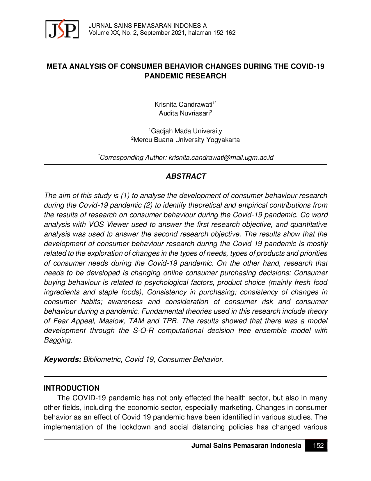 JURIS Meta Analysis of Consumer Behavior Changes During The Covid 19 Pandemic Research