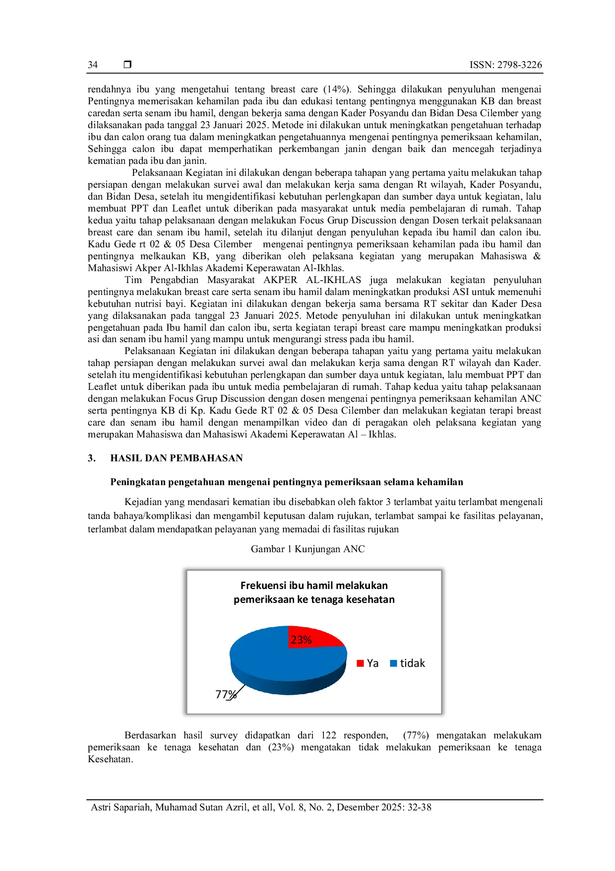 JURIS Optimalisasi Pemberdayaan Masyarakat Dalam Meningkatkan Pengetahuan dan Kesadaran Kesehatan Ibu Hamil dan Ibu Post Partum di Desa Cilember