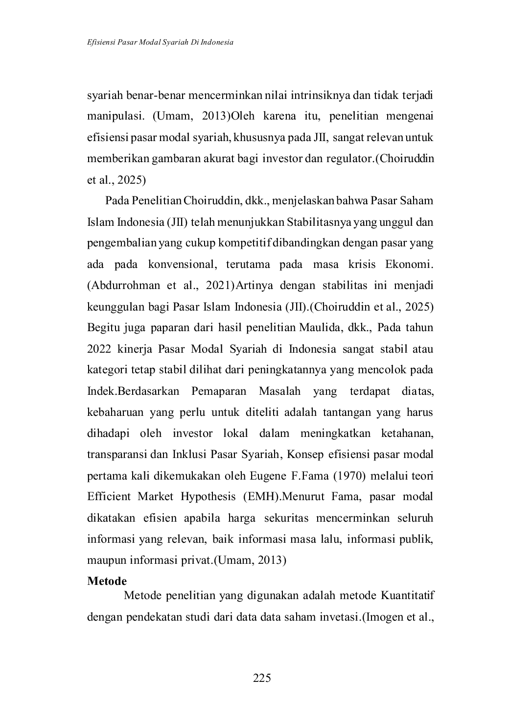 JURIS Efisiensi Pasar Modal Syariah Di Indonesia