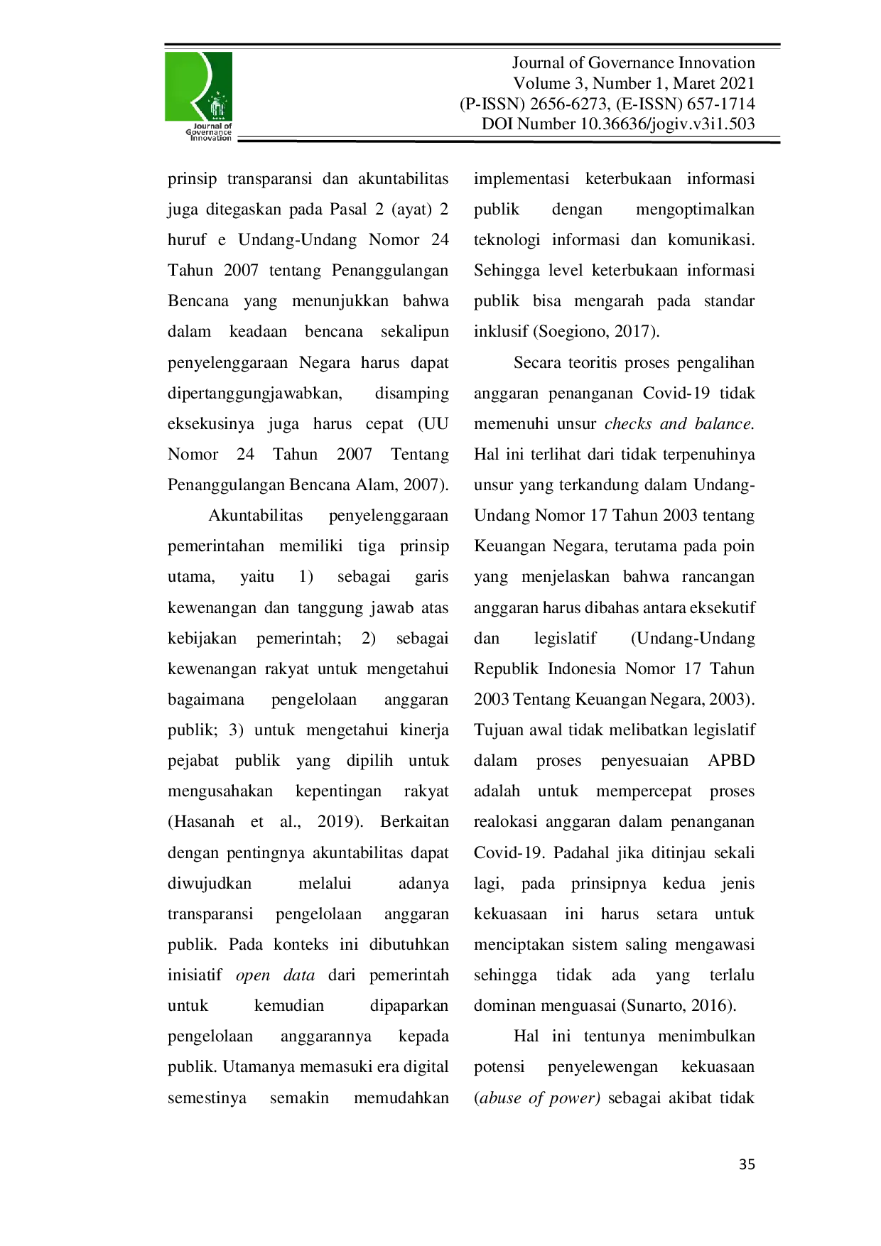 JURIS Urgensi Open Government Melalui Inisiatif Open Data dalam Mencegah Korupsi Anggaran Penanganan Covid 19 di Indonesia