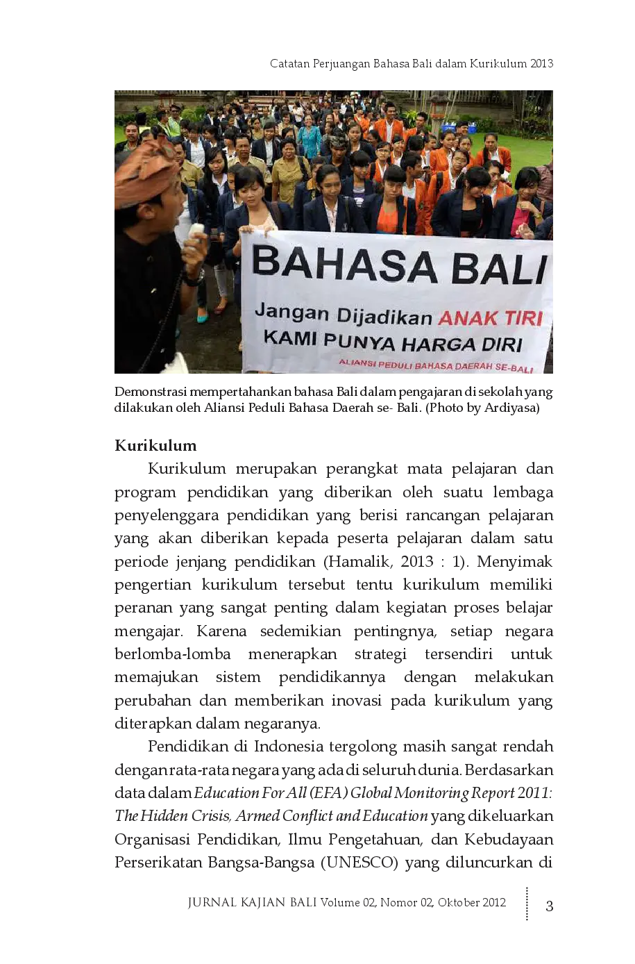 juris Catatan Perjuangan Bahasa Bali dalam Kurikulum 2013