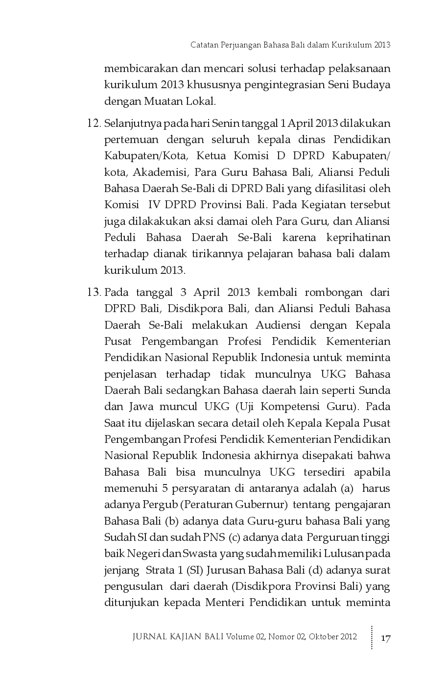 juris Catatan Perjuangan Bahasa Bali dalam Kurikulum 2013
